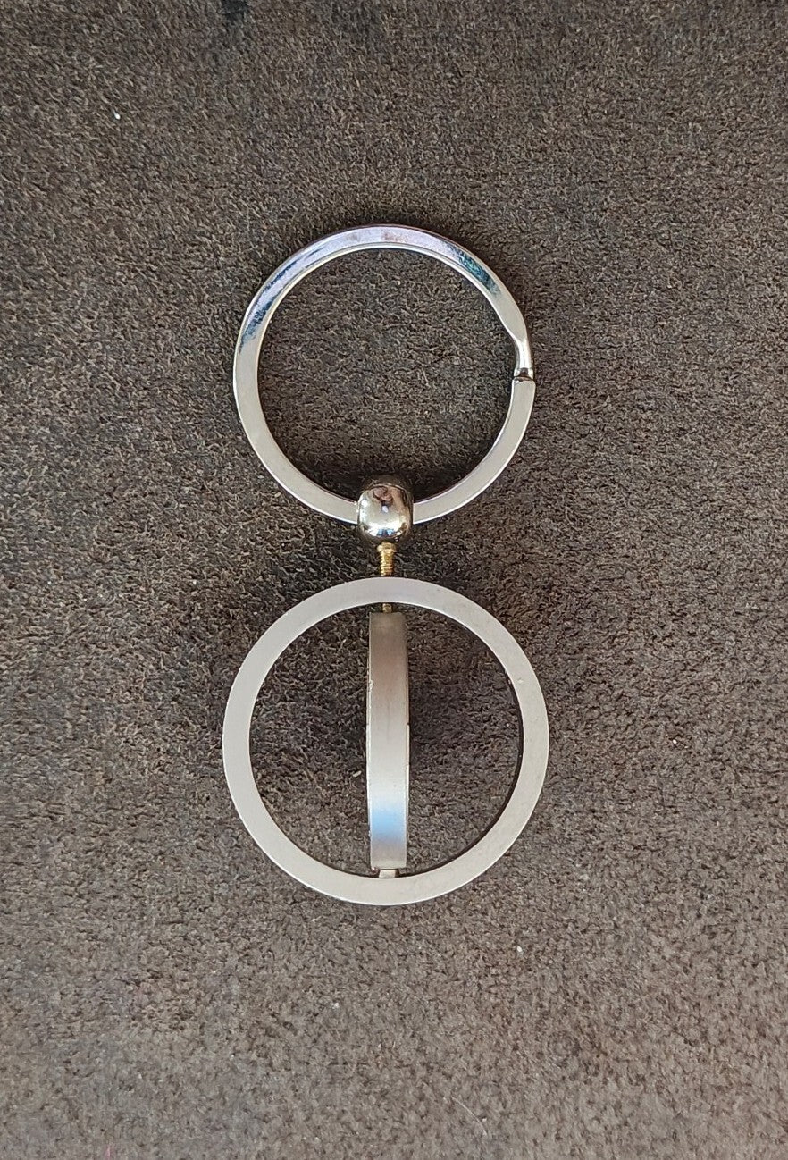 Silver Tone Mind The Gap London Underground Spinning Roundel Keychain
