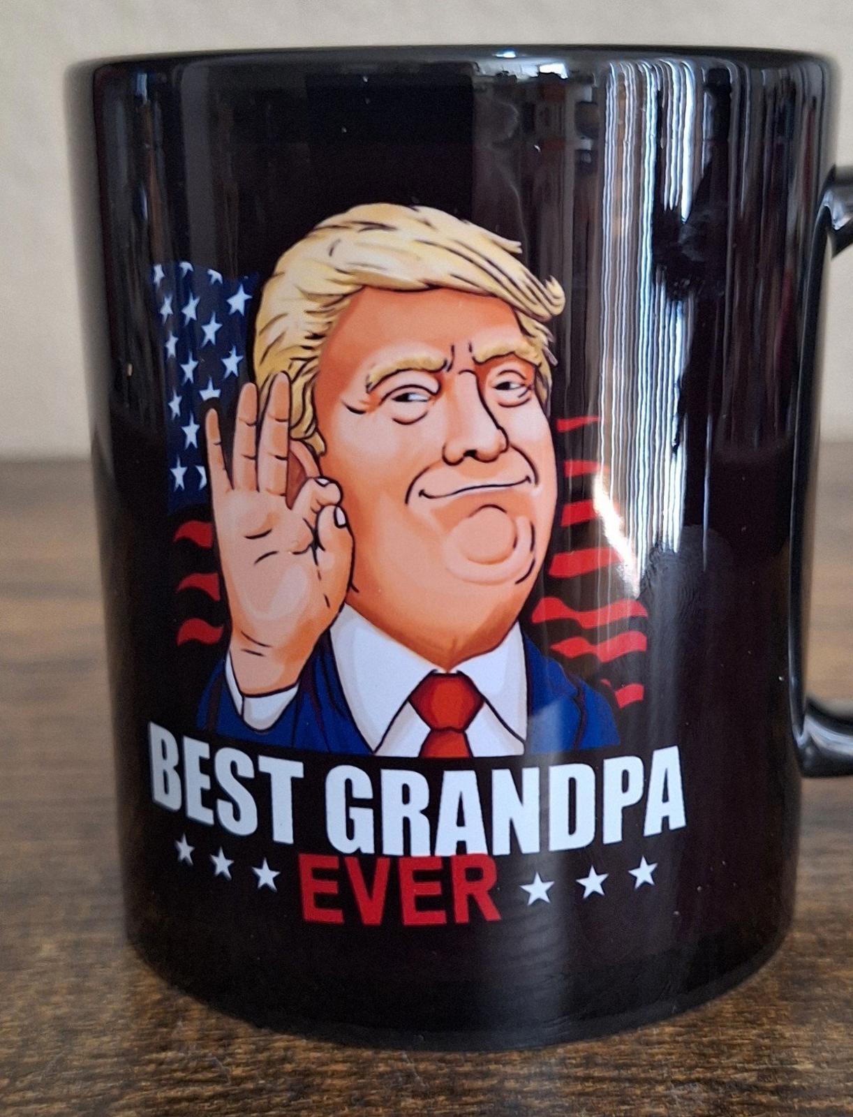 Funny Donald Trump Best Grandpa Ever Black Ceramic 11 oz Mug New In Box.