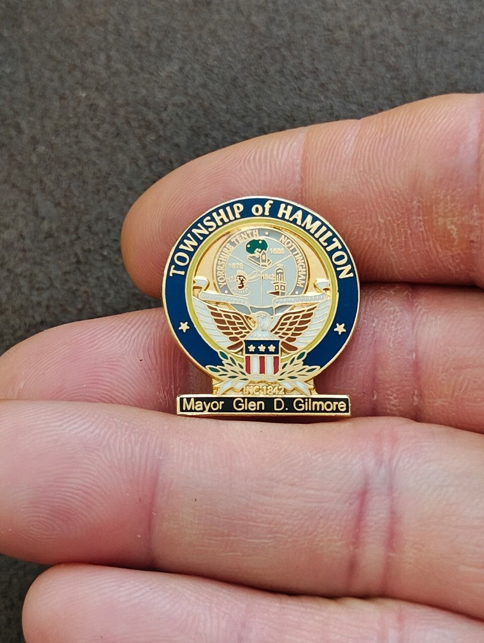 Commemorative Township Of Hamilton Gold Tone Pin