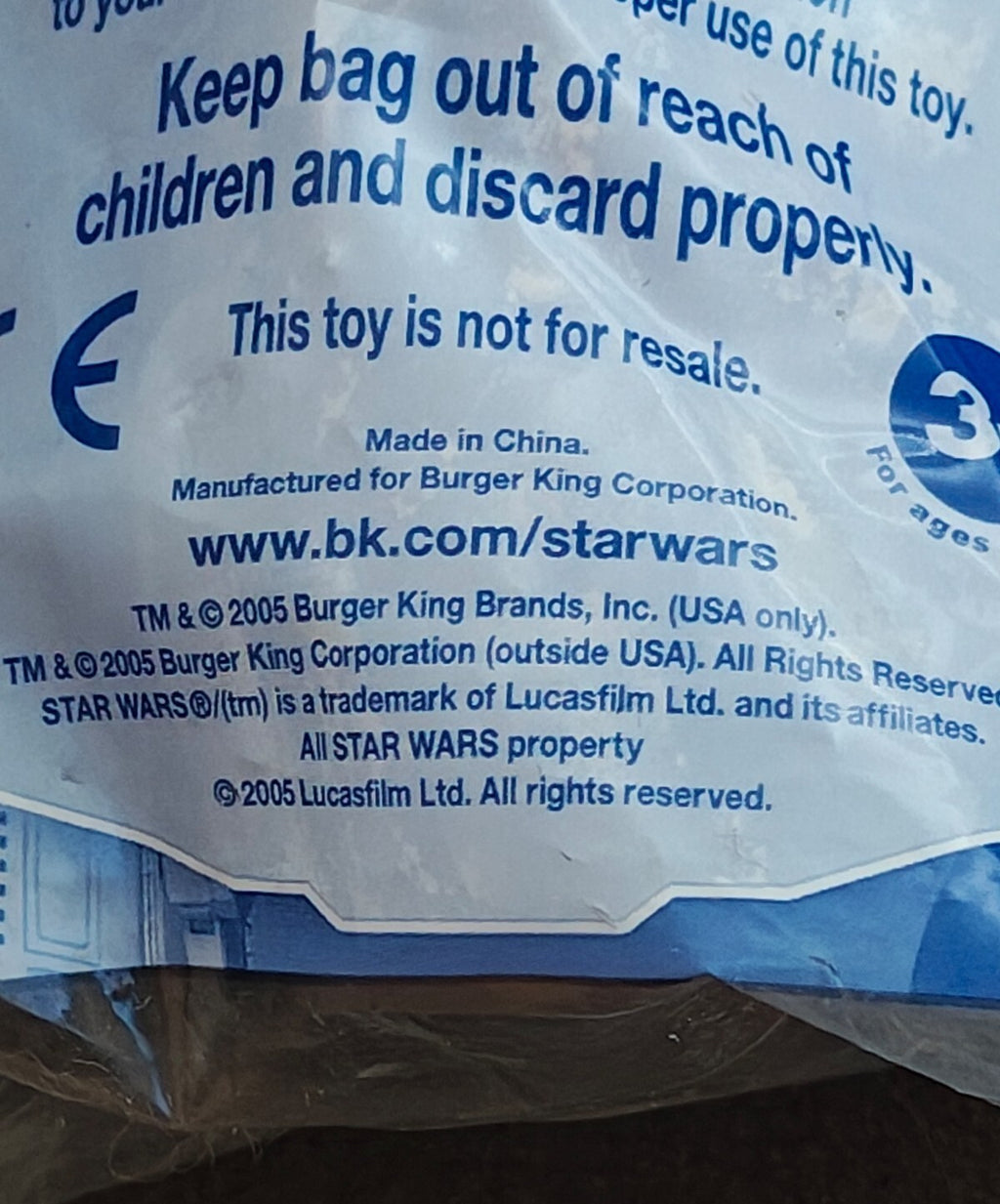 2005 Burger King Star Wars: The Complete Saga Kids Meal Chewbacca Toy New