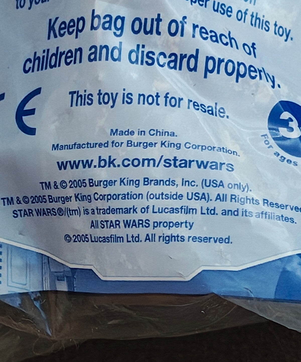 2005 Burger King Star Wars: The Complete Saga Kids Meal Chewbacca Toy New