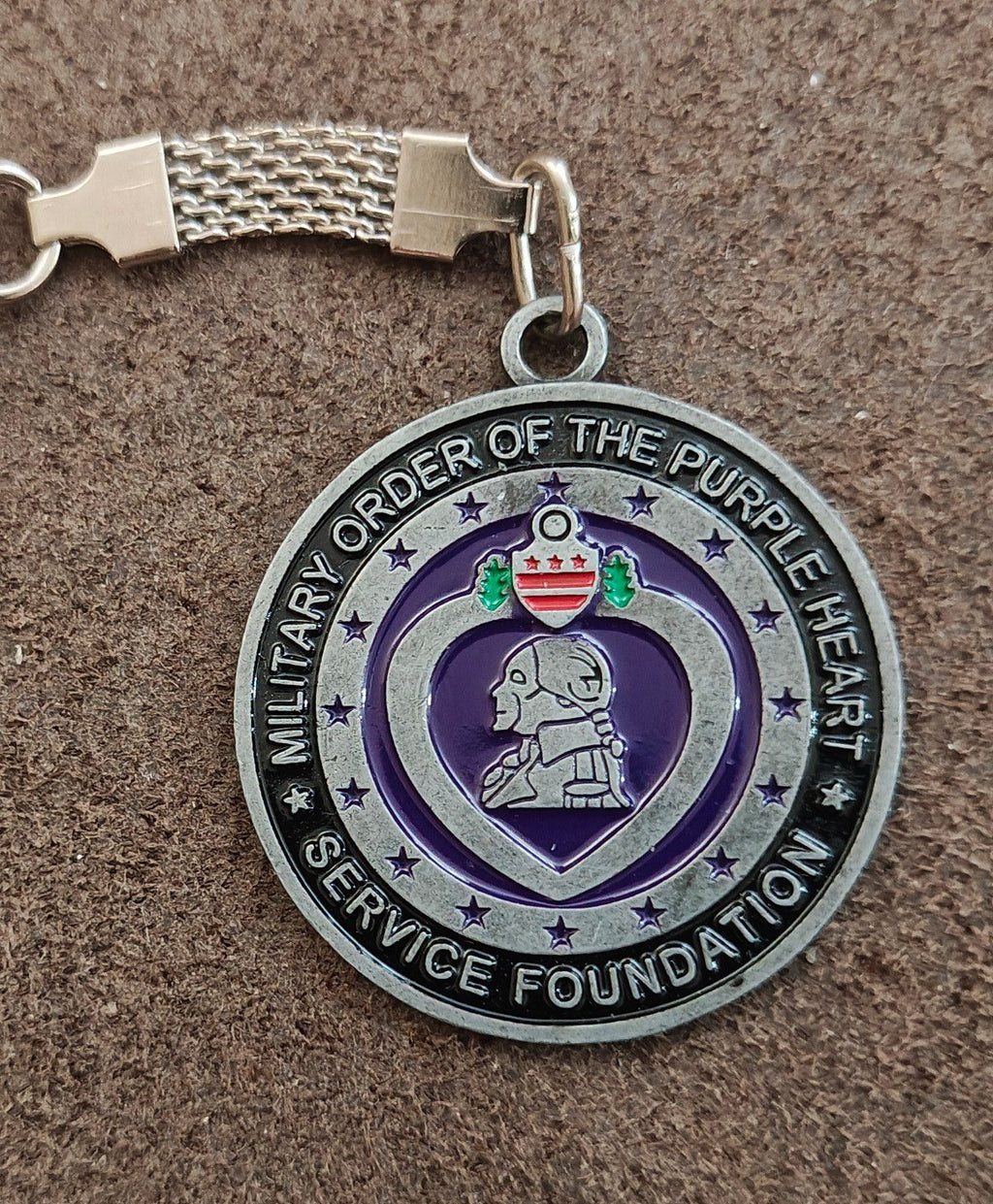 Vintage Military Order Of the Purple Heart Service Foundation Keychain