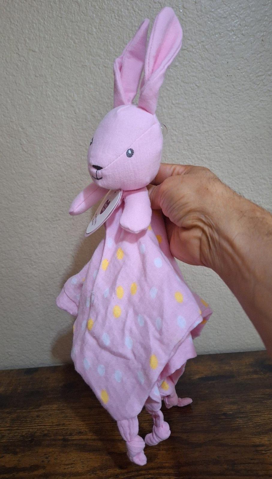 Pink Bunny Security Blanket Lovey Pink Baby Easter Rattle Plush