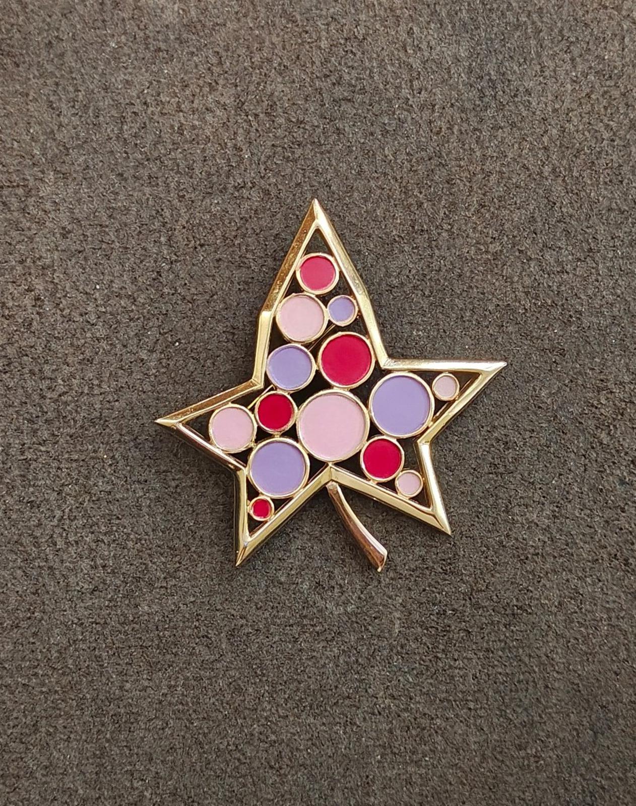 1960s Crown Trifari "Confetti Colors" Leaf Brooch