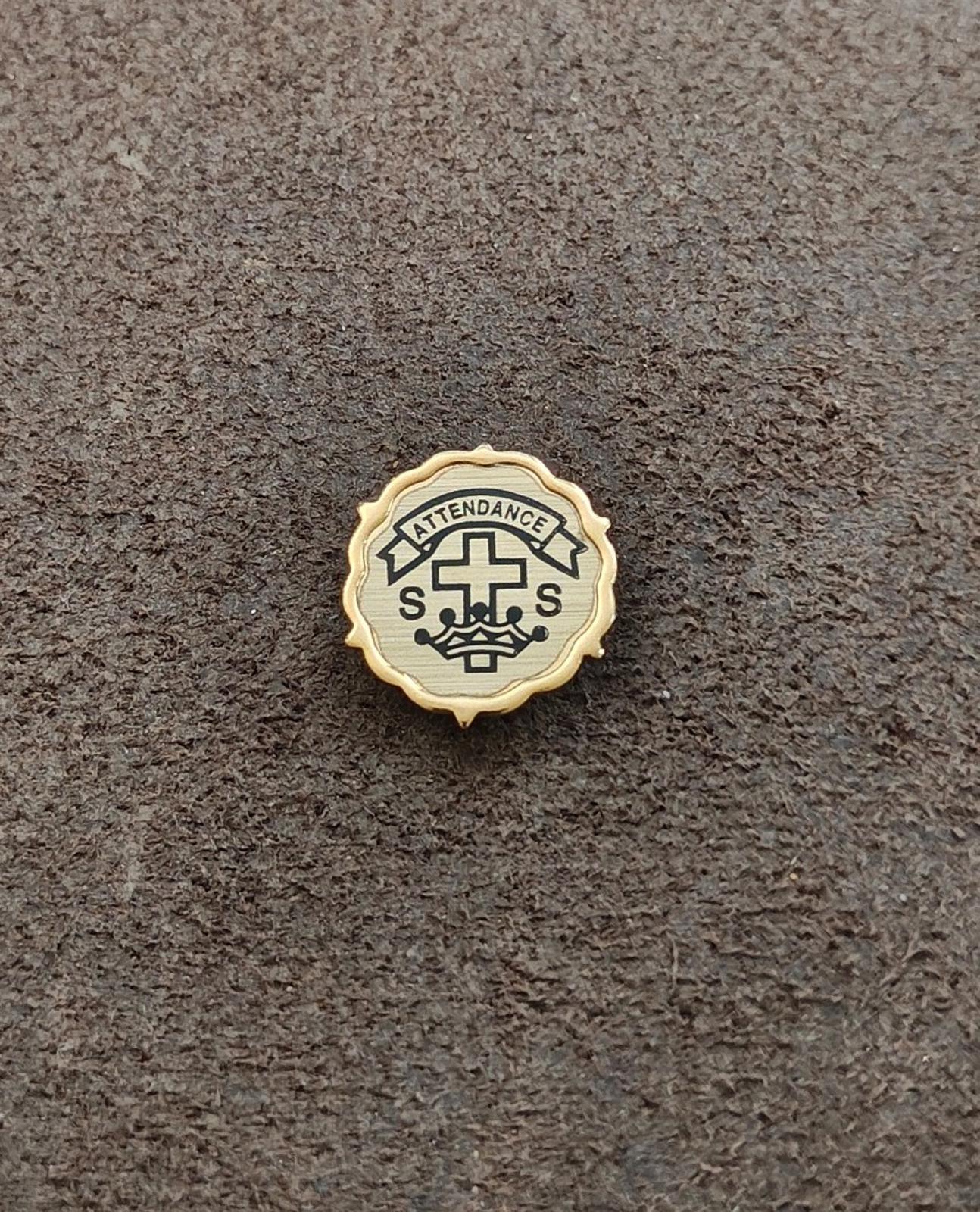 Vintage Sunday School Attendance Gold Tone Pin