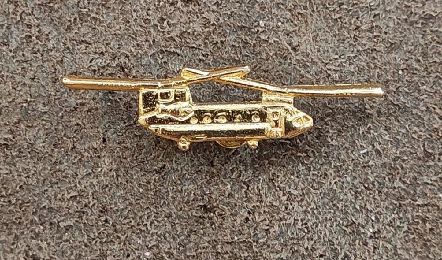1980's CH-47 Chinook Helicopter Gold Tone Pin