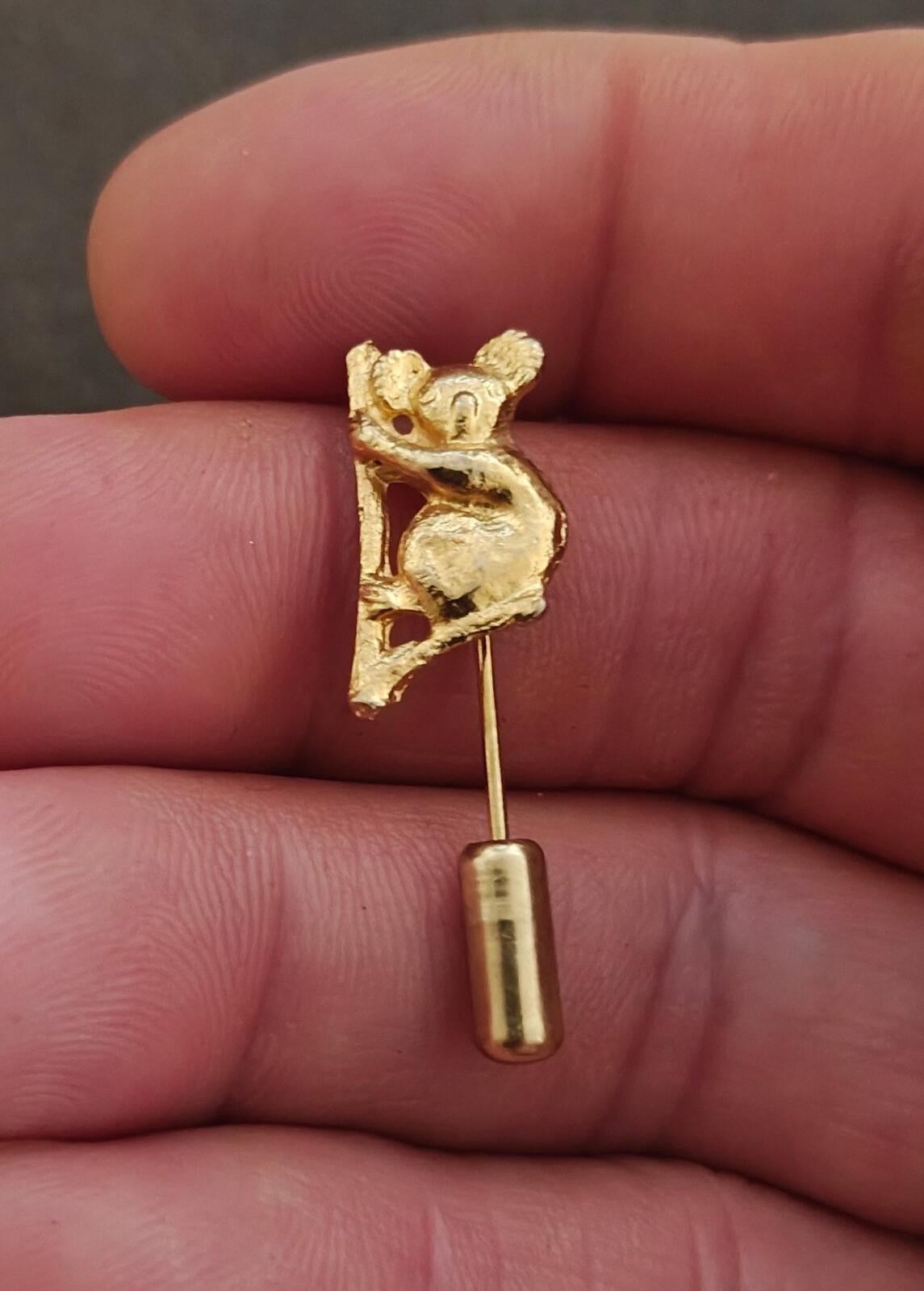 1980s Gold Tone Koala Bear Stick Pin