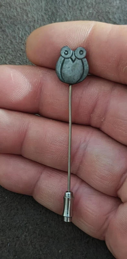 1970's Pewter Owl Stick Pin