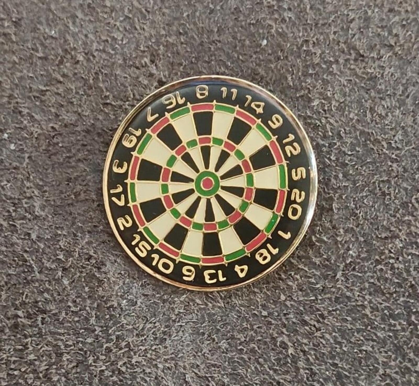 1980s Dartboard Gold Tone Enamel Pin