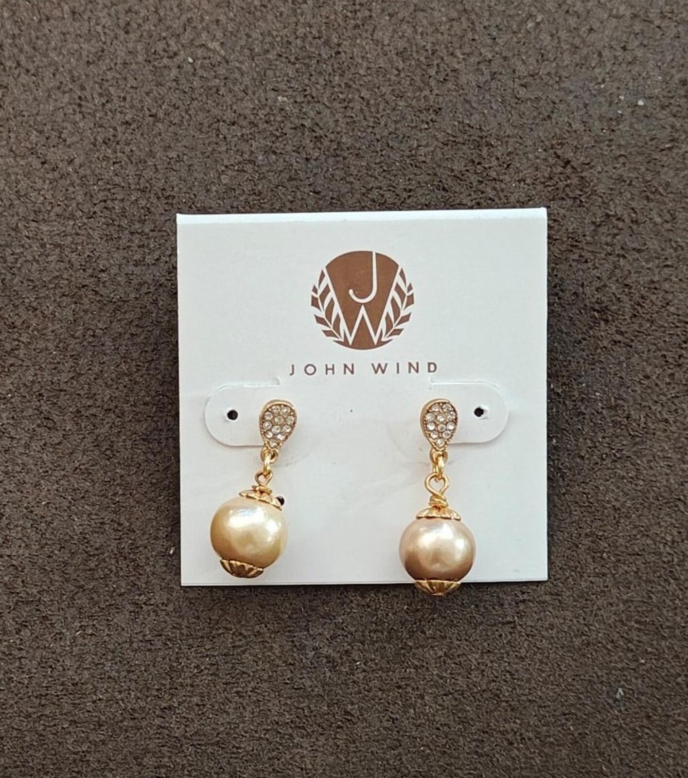 John Wind Dangle Drop Gold Tone Earrings New