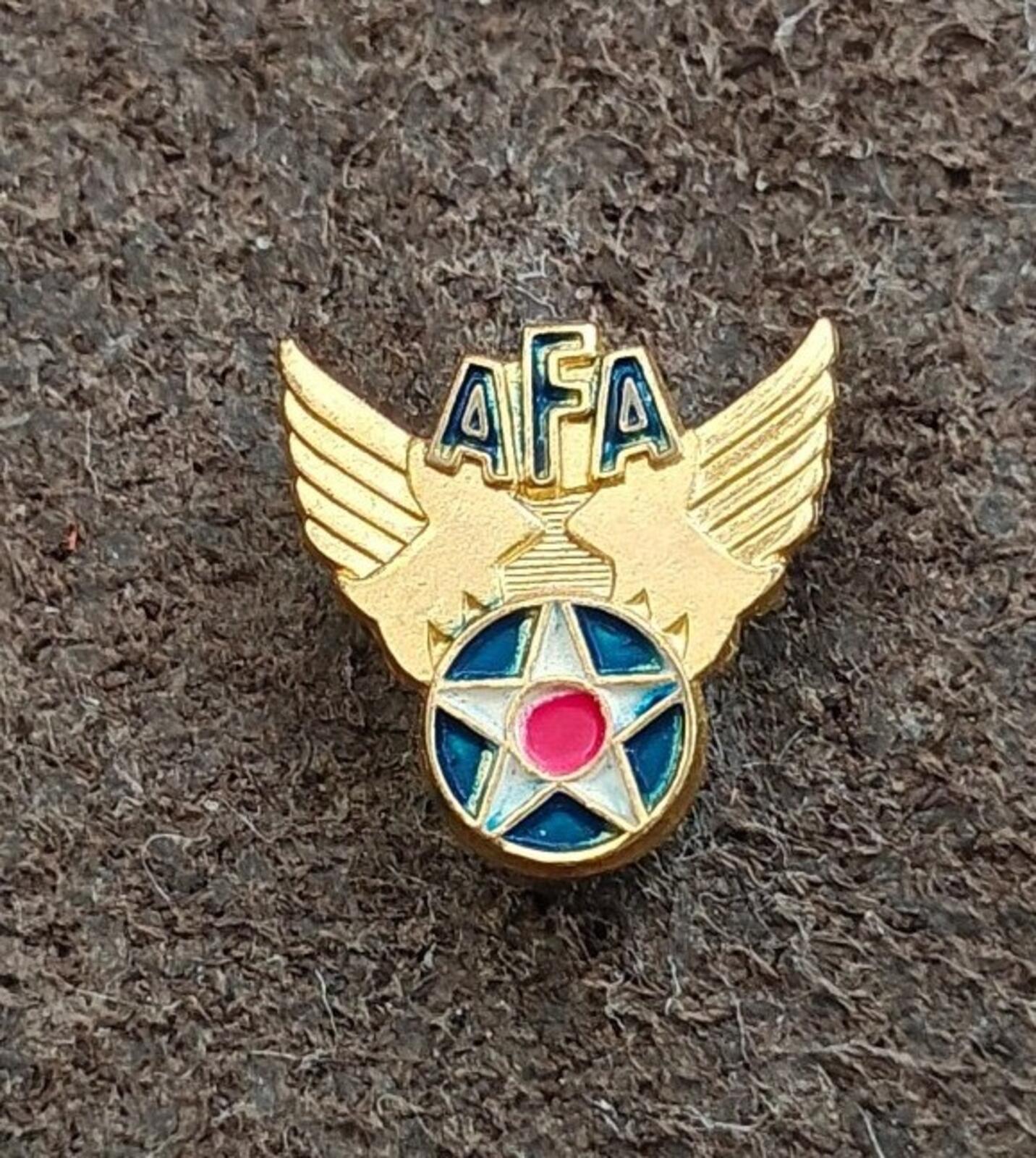 1940s Air Force Association (AFA)  Winged Star Gold Tone Enamel Pin
