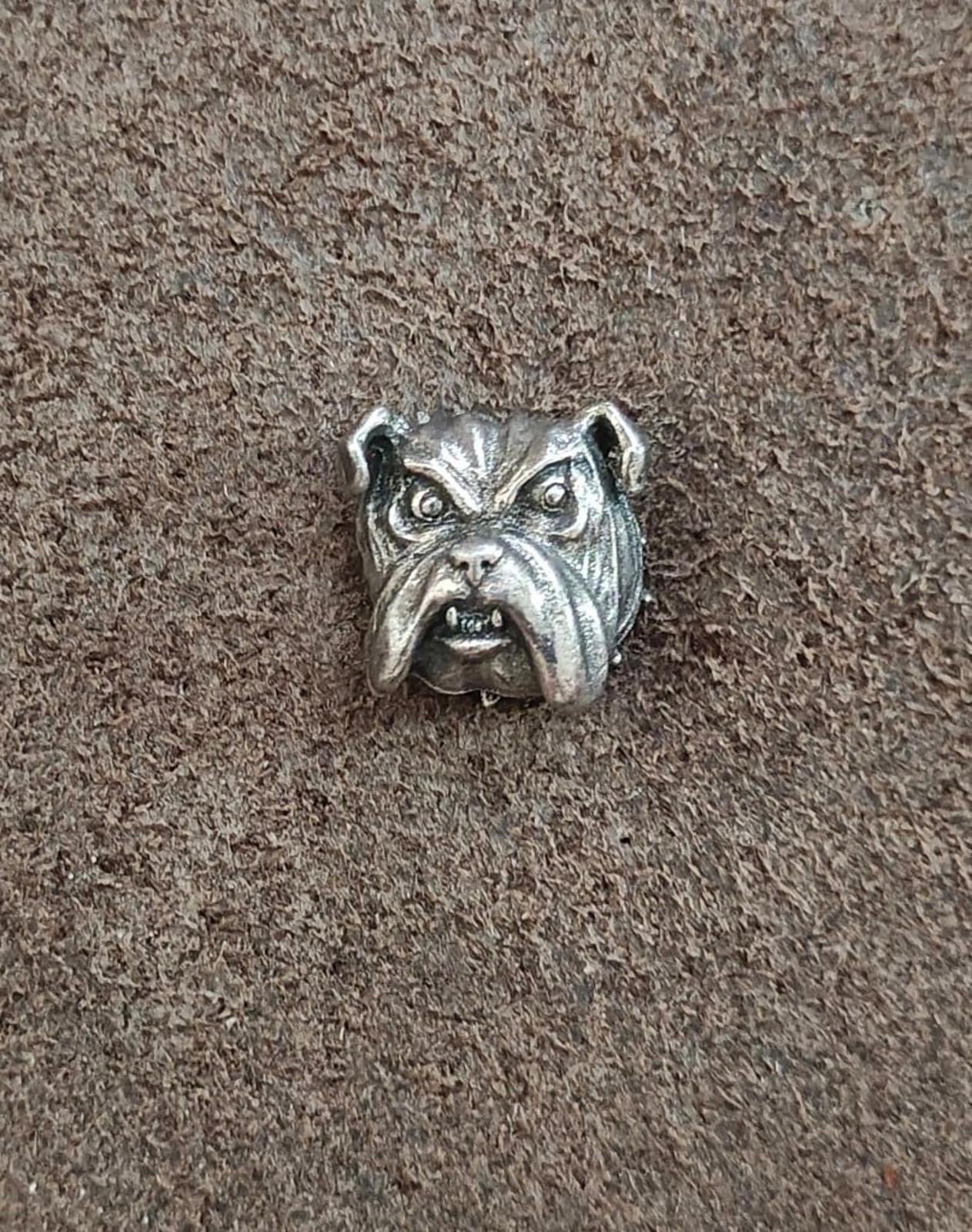 1980's Bulldog Dog Head Pewter Pin