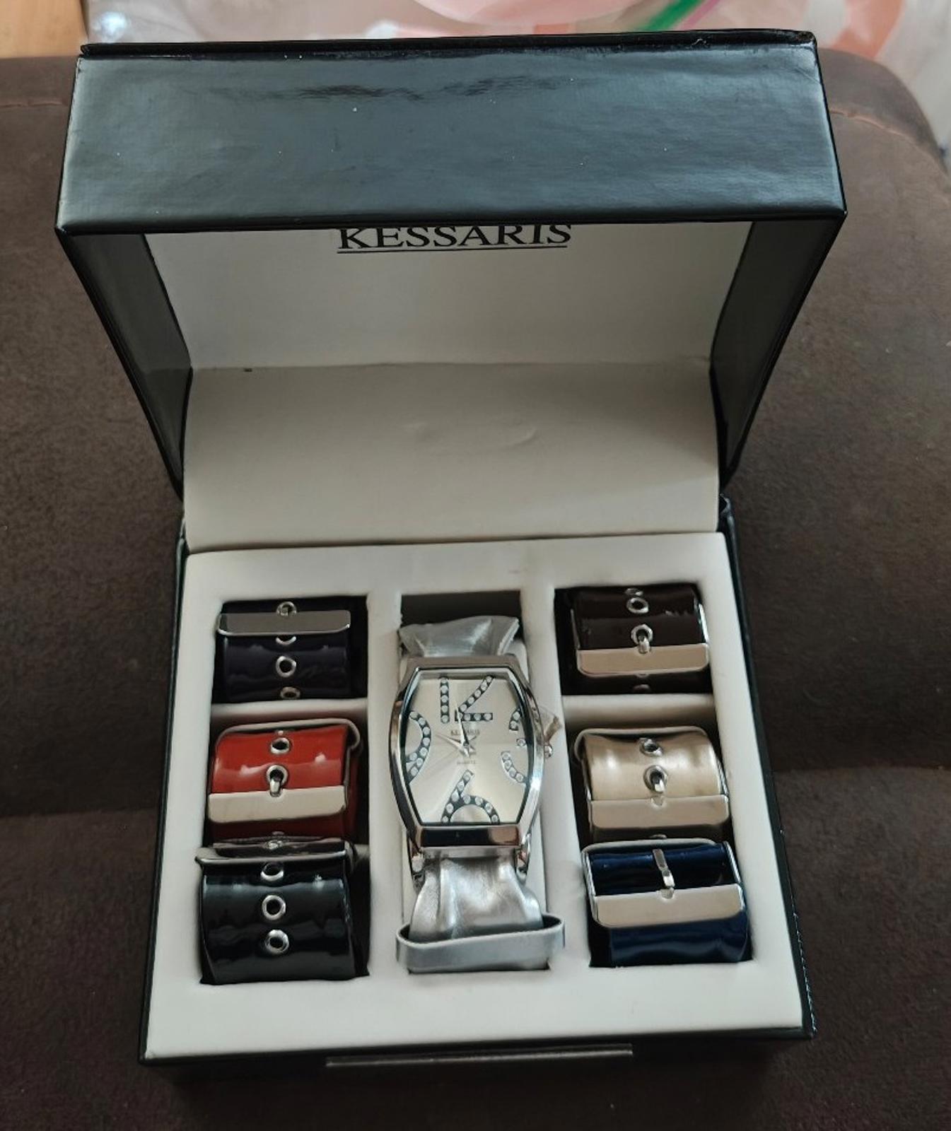 Kessaris Interchangeable Ladies Quartz Watch Gift Set New