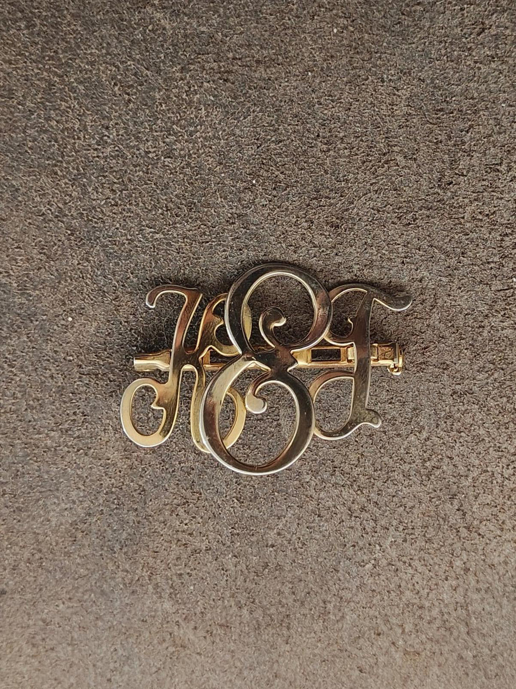 1950s Vintage Monogram Initial KEG Gold Tone Brooch Pin.