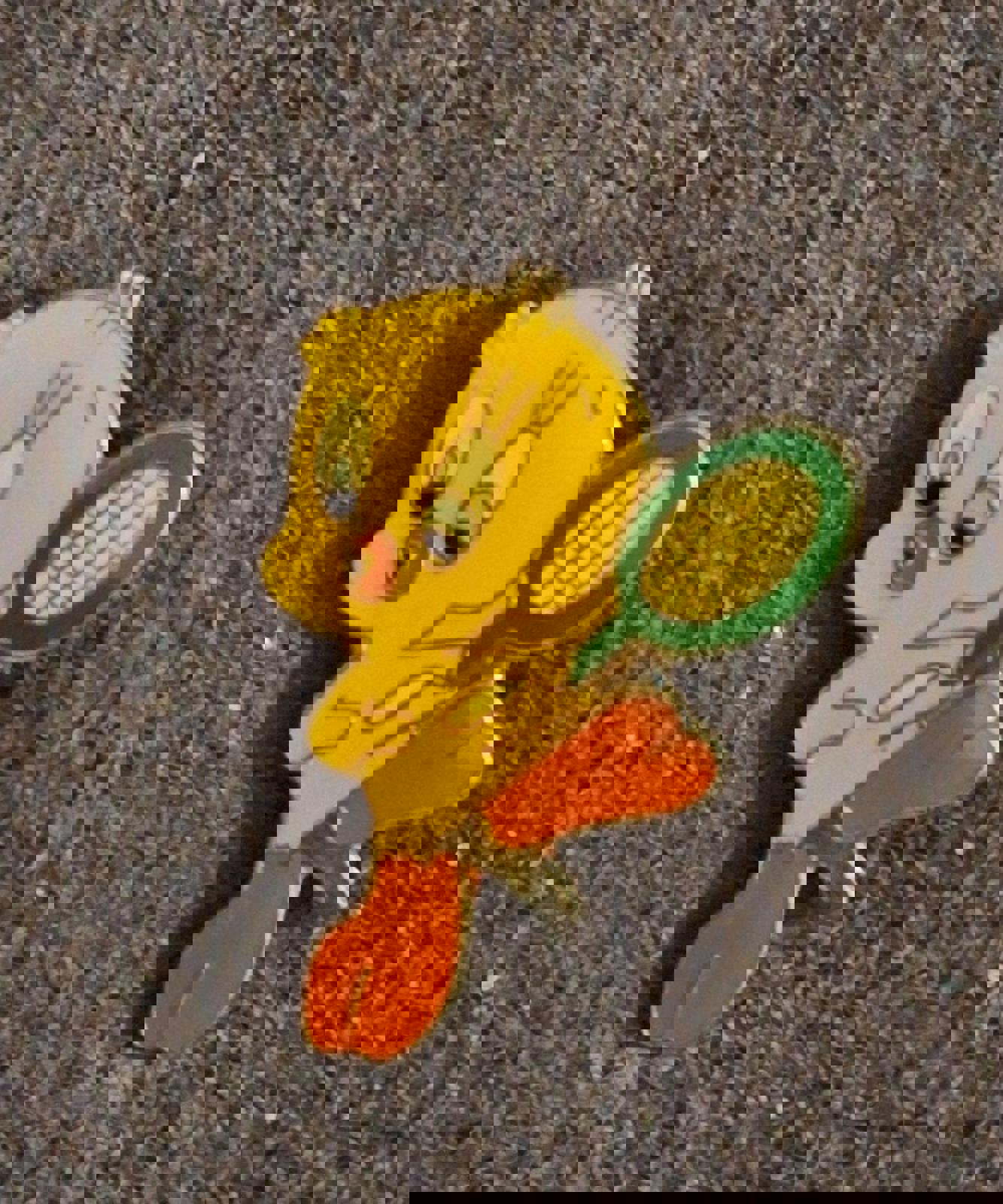 1980's Tweety Bird Playing Tennis Enamel Pin