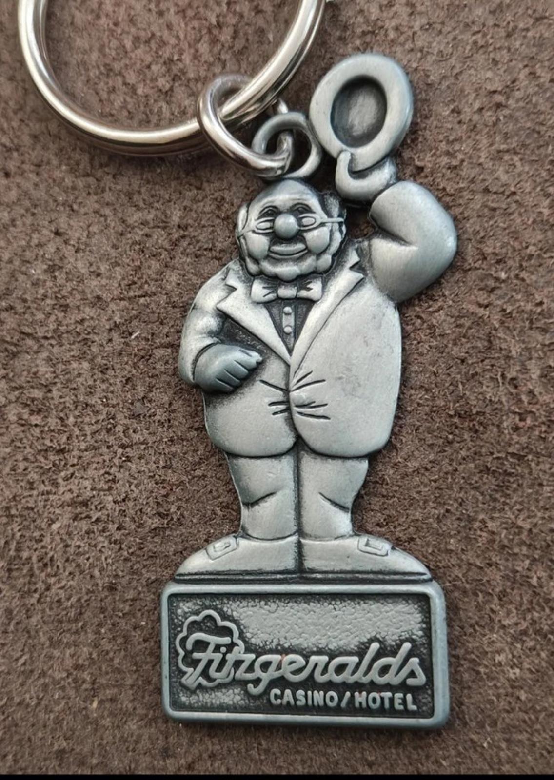 1990s Pewter Fitzgerald’s Casino Hotel Las Vegas Mr. O’Lucky Keychain