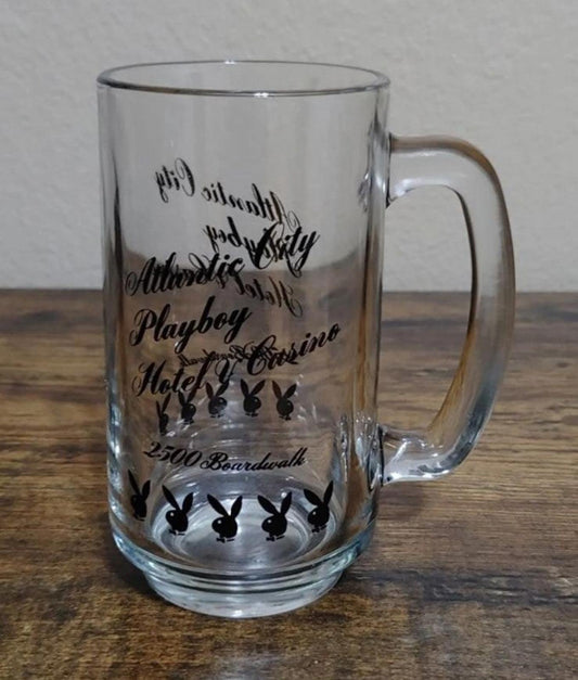 1980's Atlantic City Playboy Hotel And Casino Glass Mug