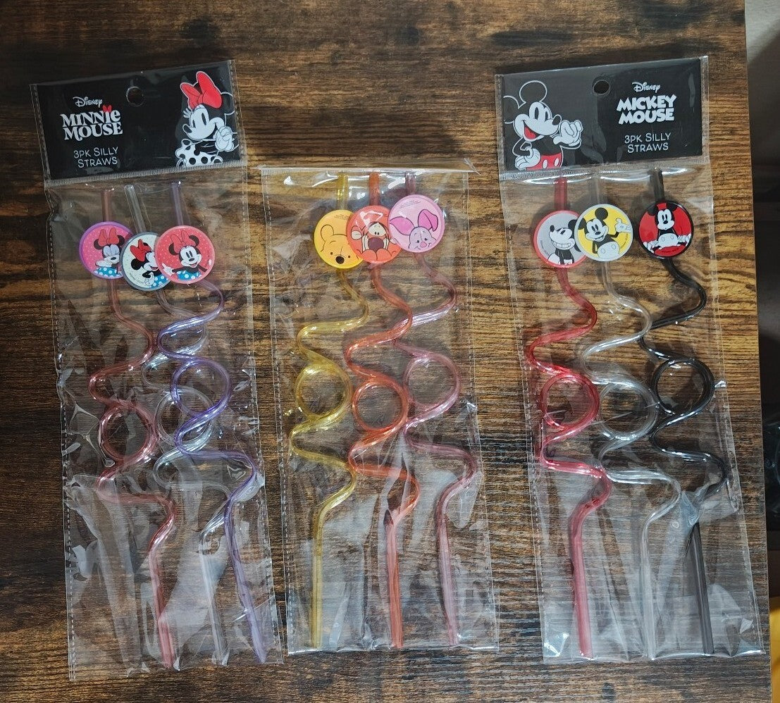 9 Straws Minnie, Mickey & Winnie Silly Straws