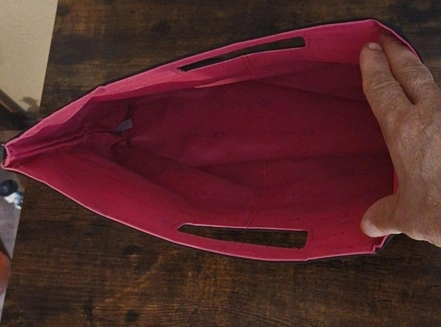 Pretty Stylish Escada  Nylon Tote Purse Bag in Black With Hot Pink Lining