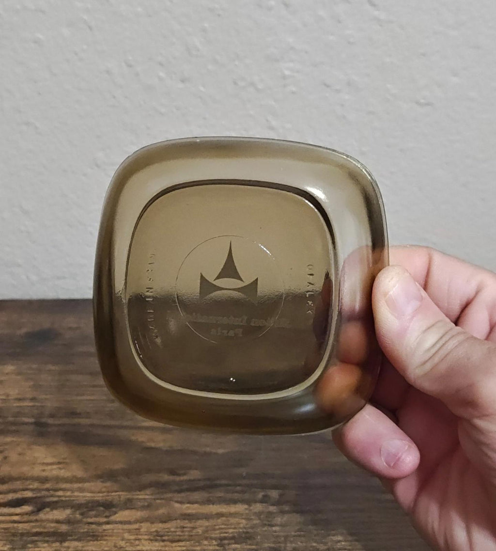 1964 Hilton International Paris Hotel Smoked Glass Ashtray