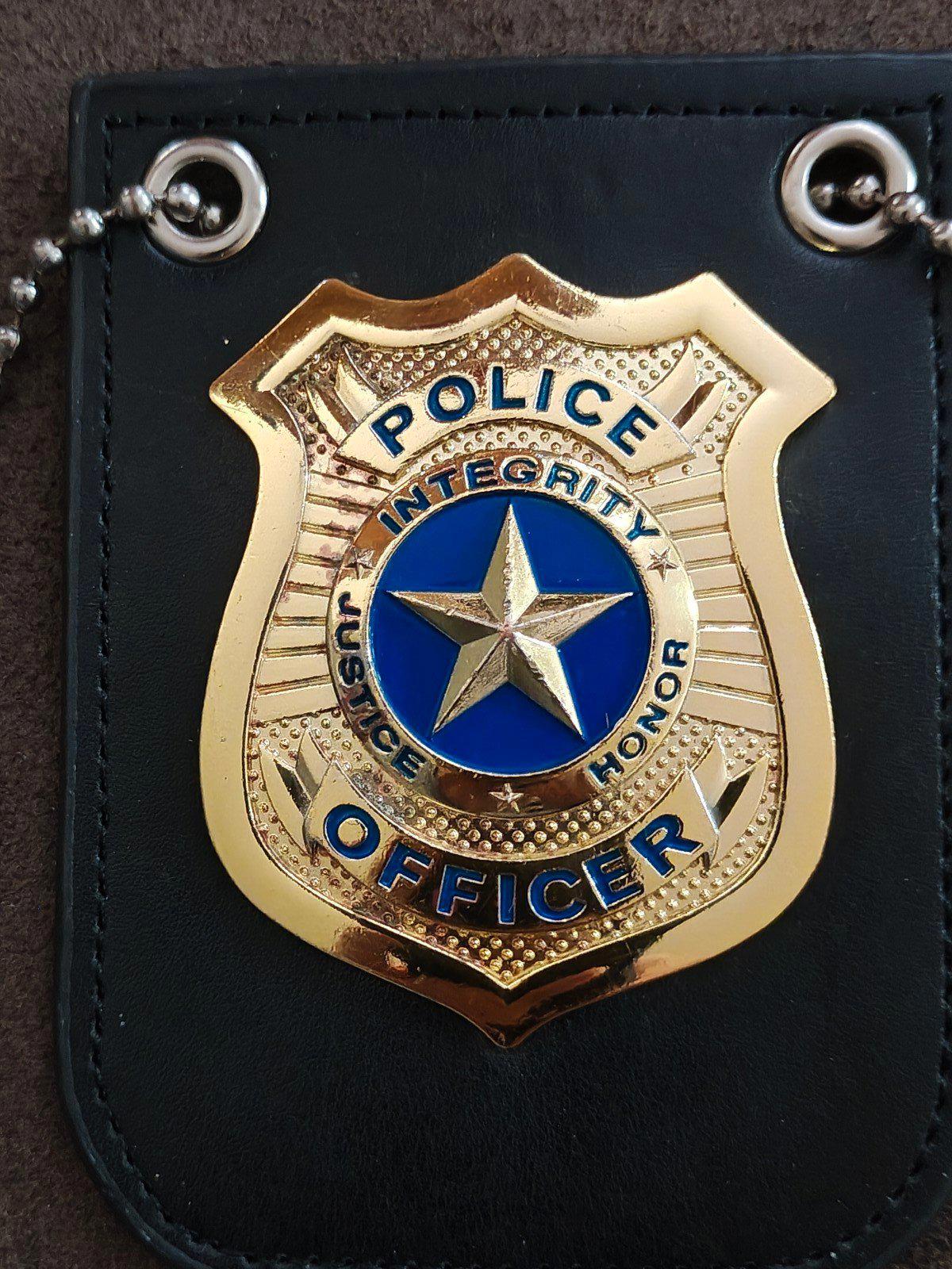 Spooktacular Creations Police Pretend Play Toy Metal Badge With Chain