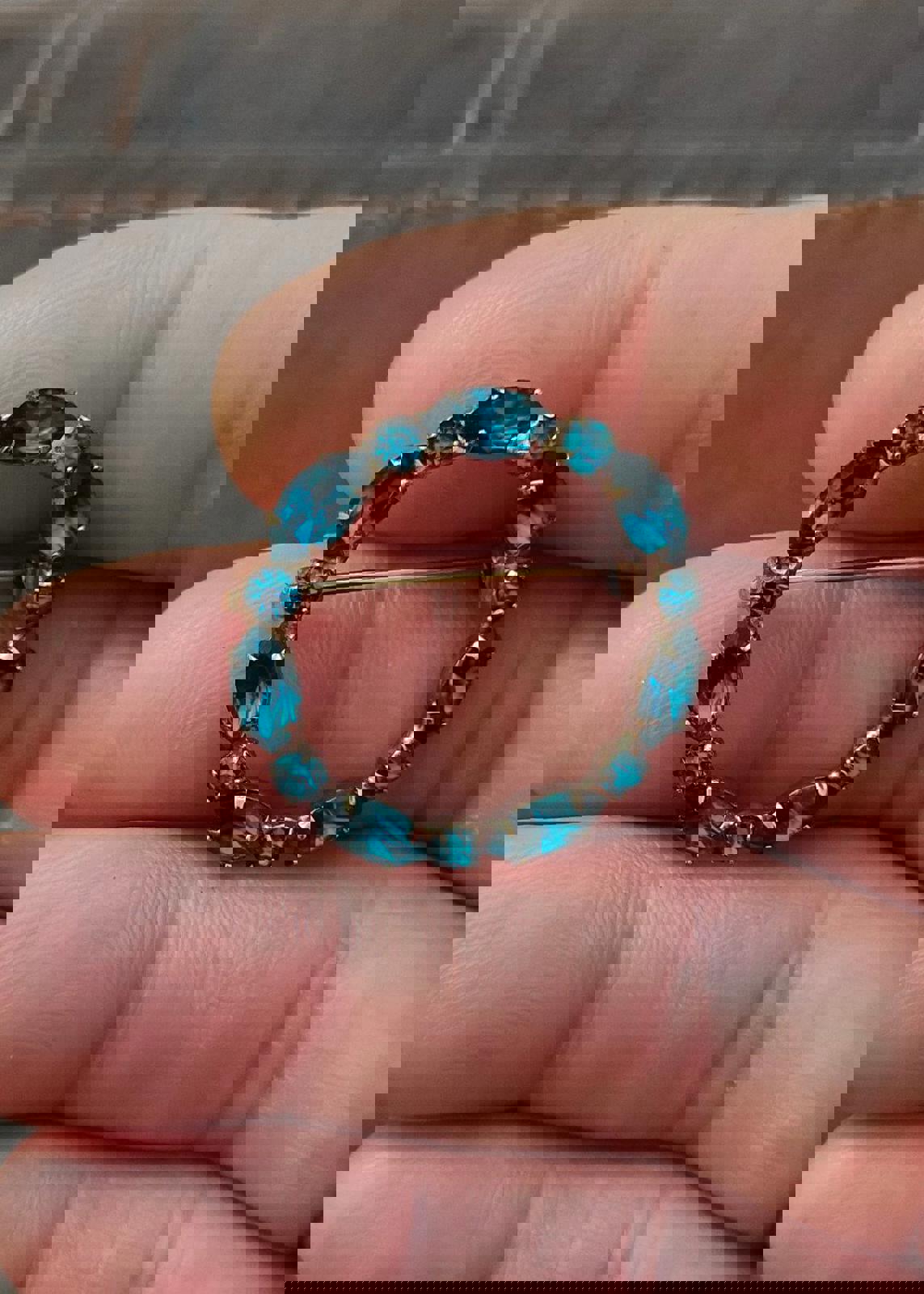 1950's/60's Aqua Blue Colored Rhinestones Brooch Pin