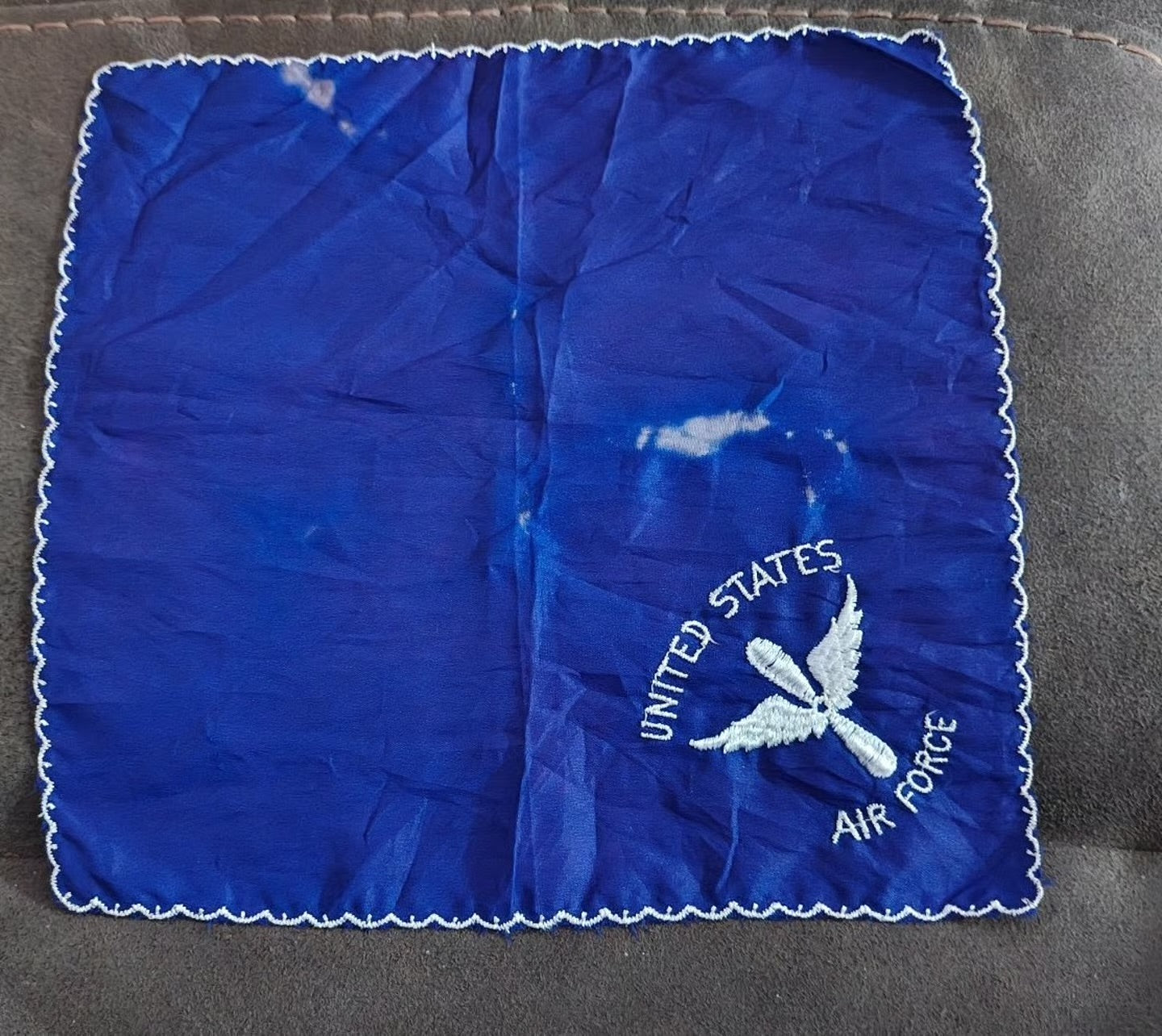 1940s World War 2 Set of Three U.S.A.F. Embroidered Souvenir Handkerchiefs