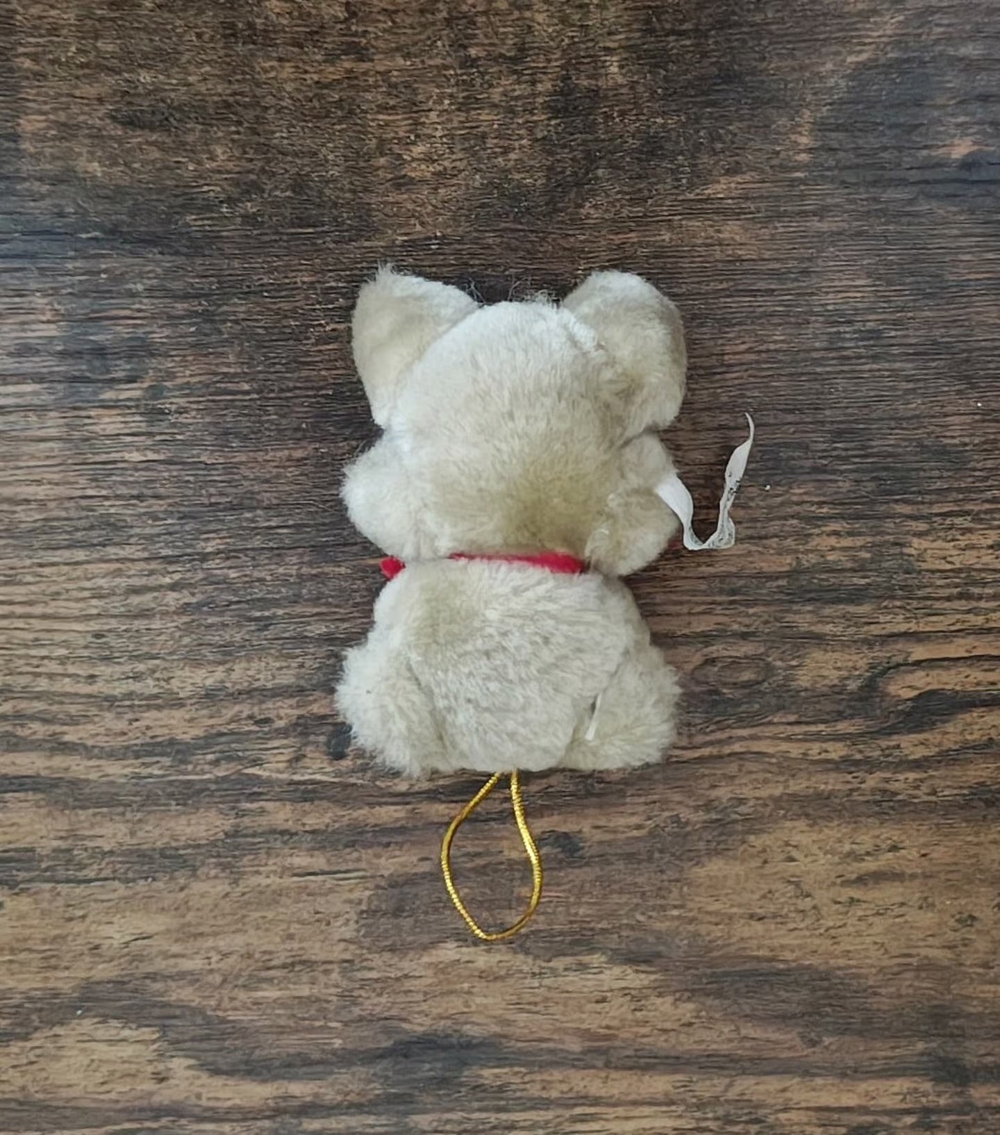 1980s Rare Vintage Mary Meyer Mini Plush Mohair Beige Teddy Bear Ornament