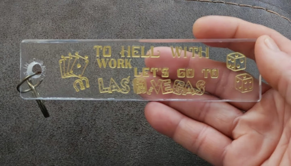 1980s Las Vegas To Hell with work Souvenir Keychain