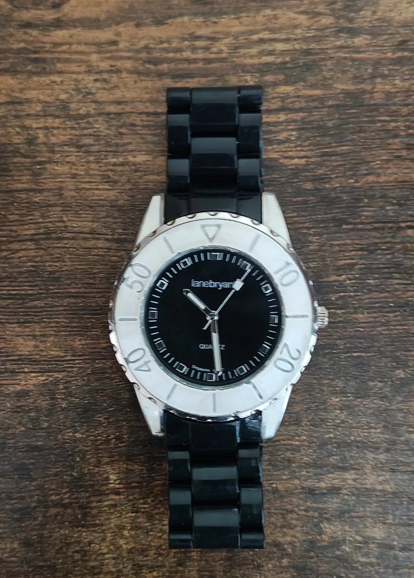 1990s Lane Bryant Quartz Ladies Watch With Black Dial Black Band