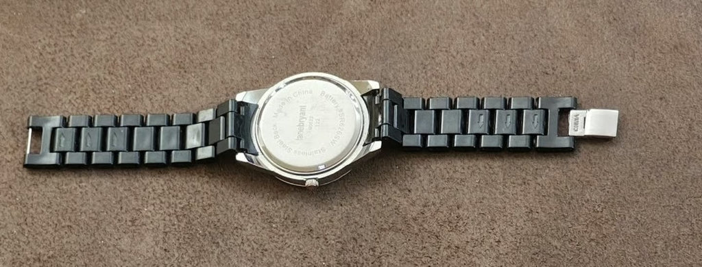1990s Lane Bryant Quartz Ladies Watch With Black Dial Black Band