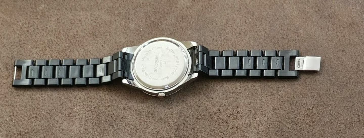 1990s Lane Bryant Quartz Ladies Watch With Black Dial Black Band