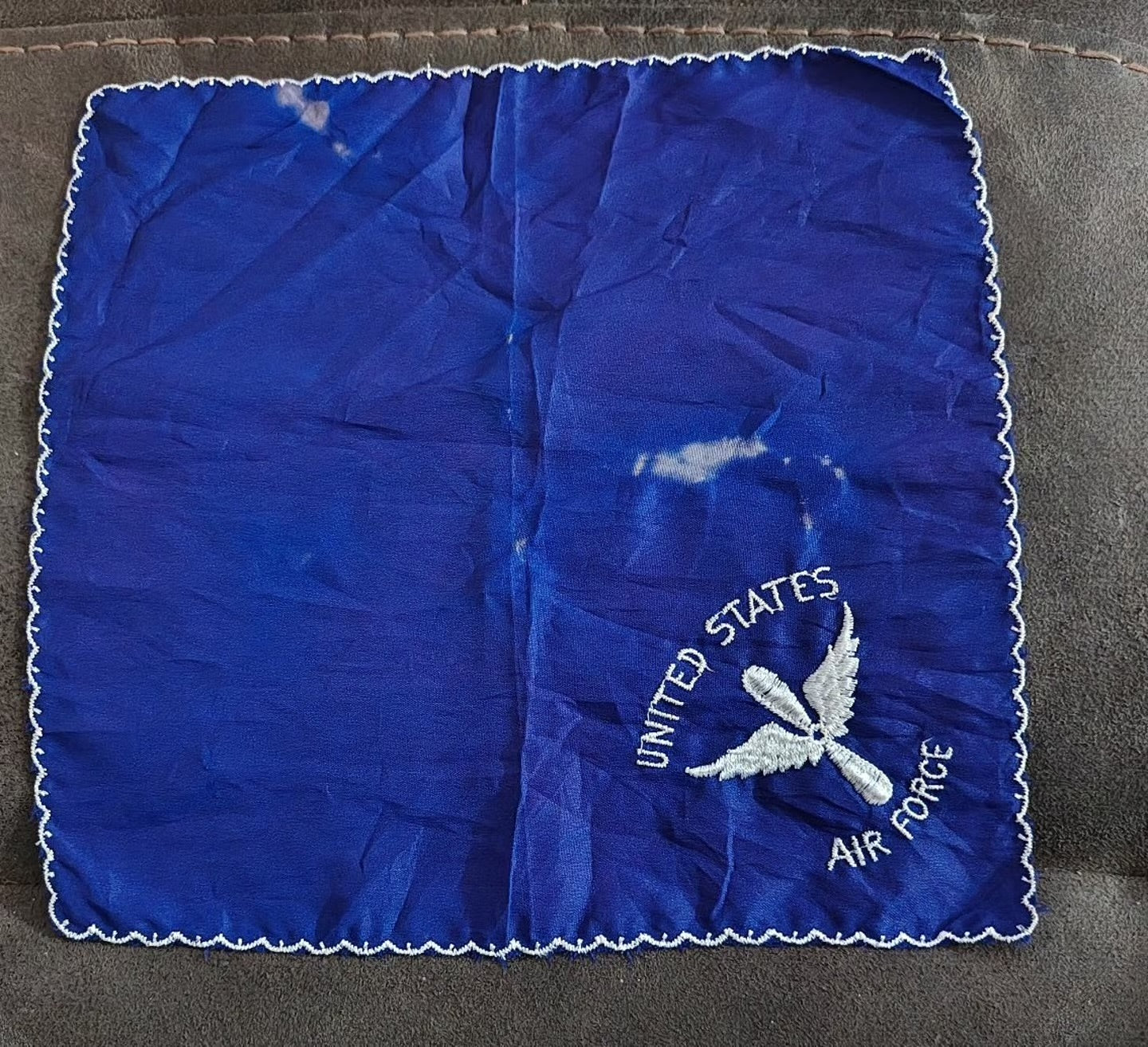 1940s World War 2 Set of Three U.S.A.F. Embroidered Souvenir Handkerchiefs