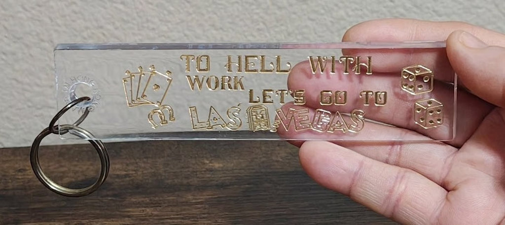 1980s Las Vegas To Hell with work Souvenir Keychain
