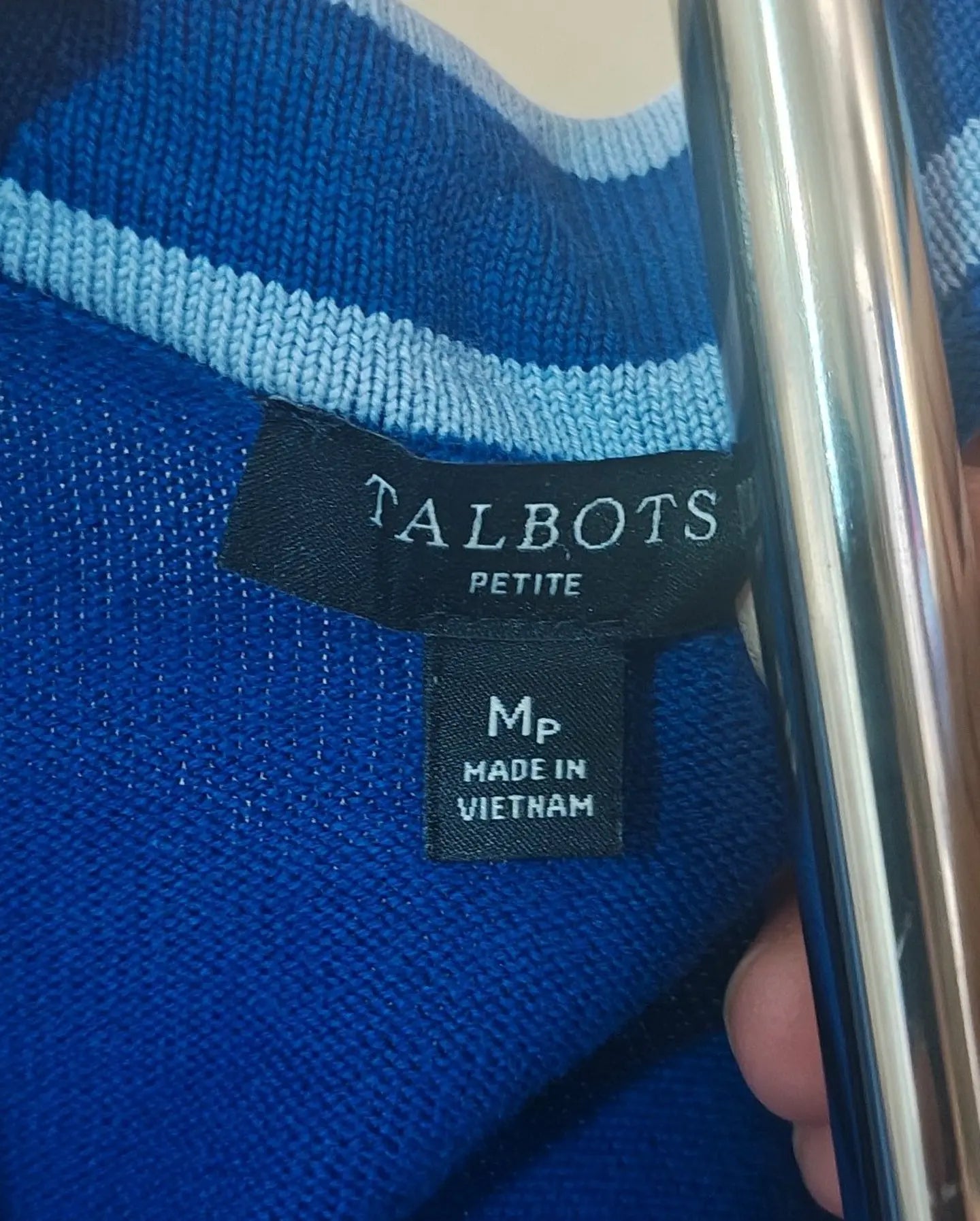 Talbots Blue V-Neck Button Up Cardigan Sweater