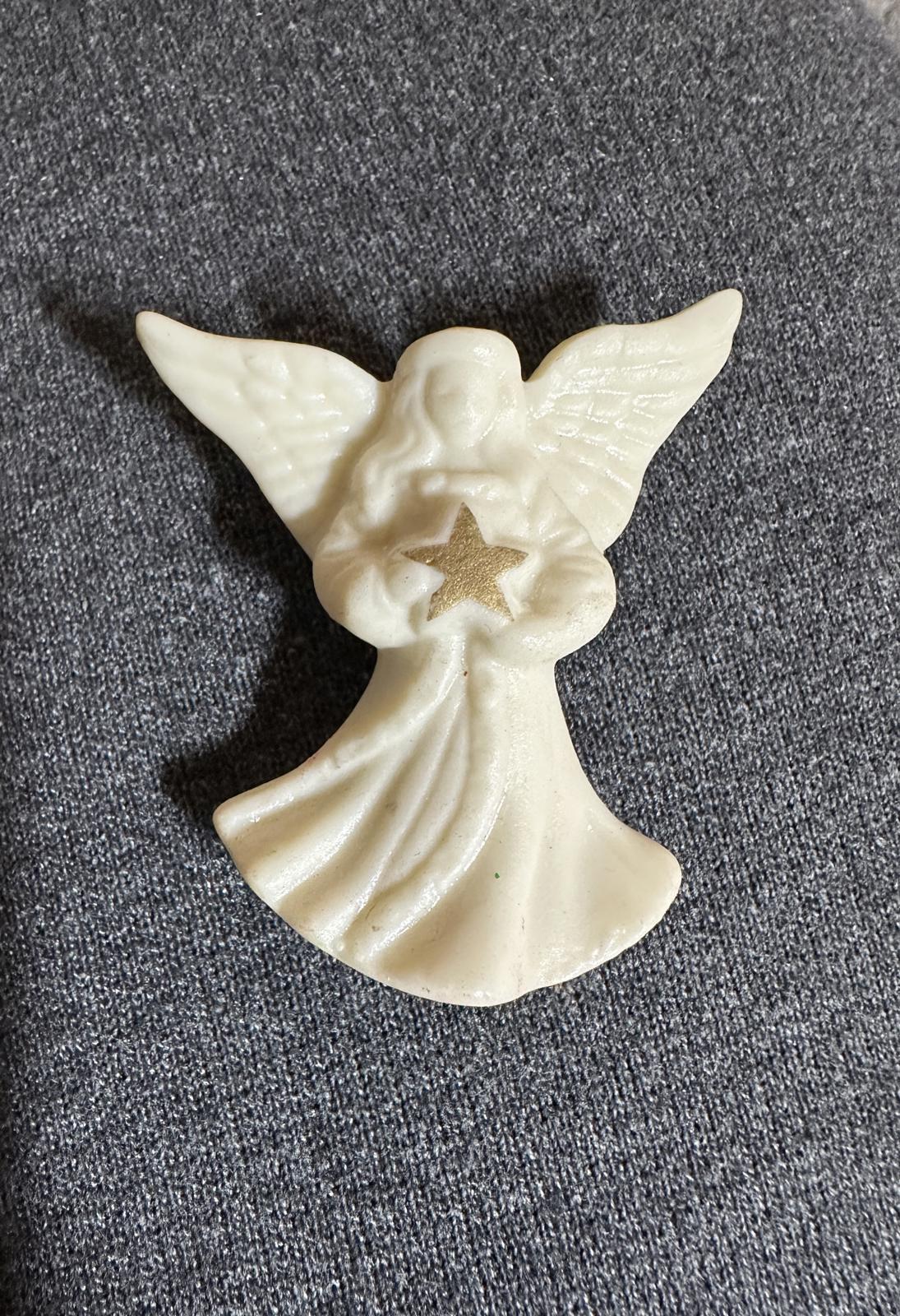 1980’s Porcelain Angel Brooch with Gold Star by Lenox