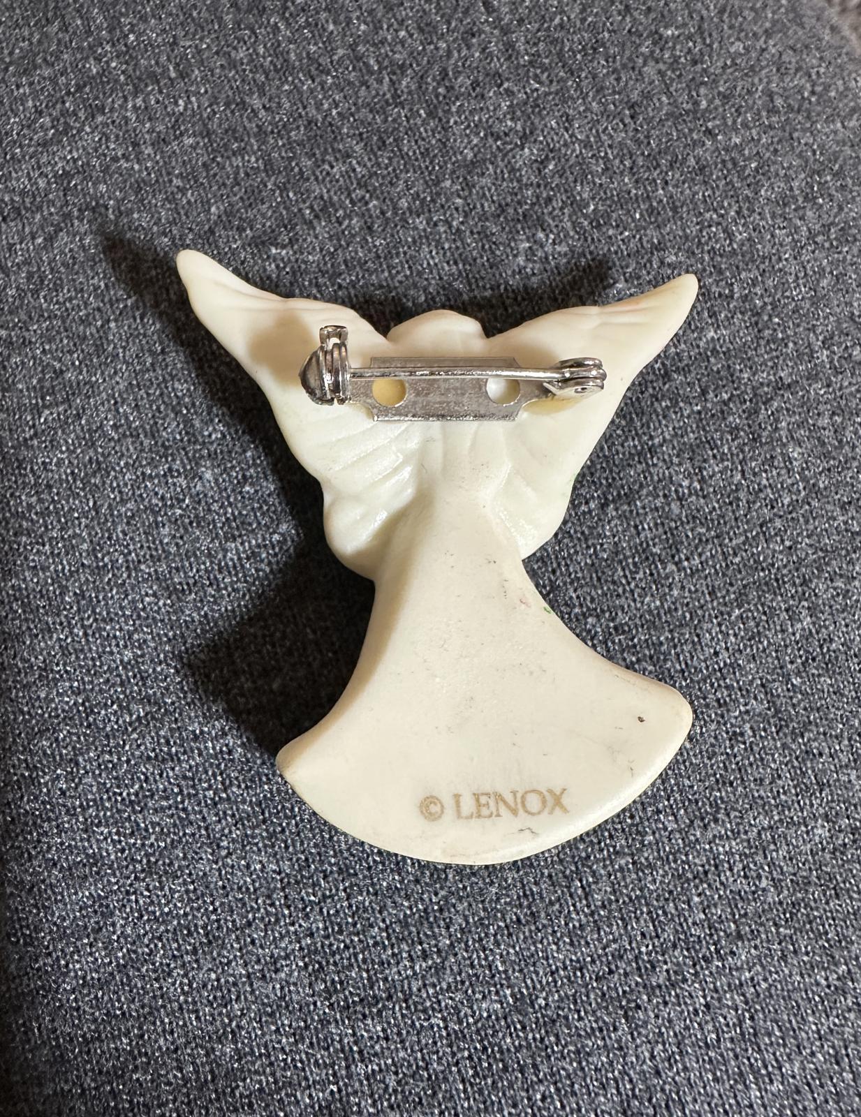 1980’s Porcelain Angel Brooch with Gold Star by Lenox