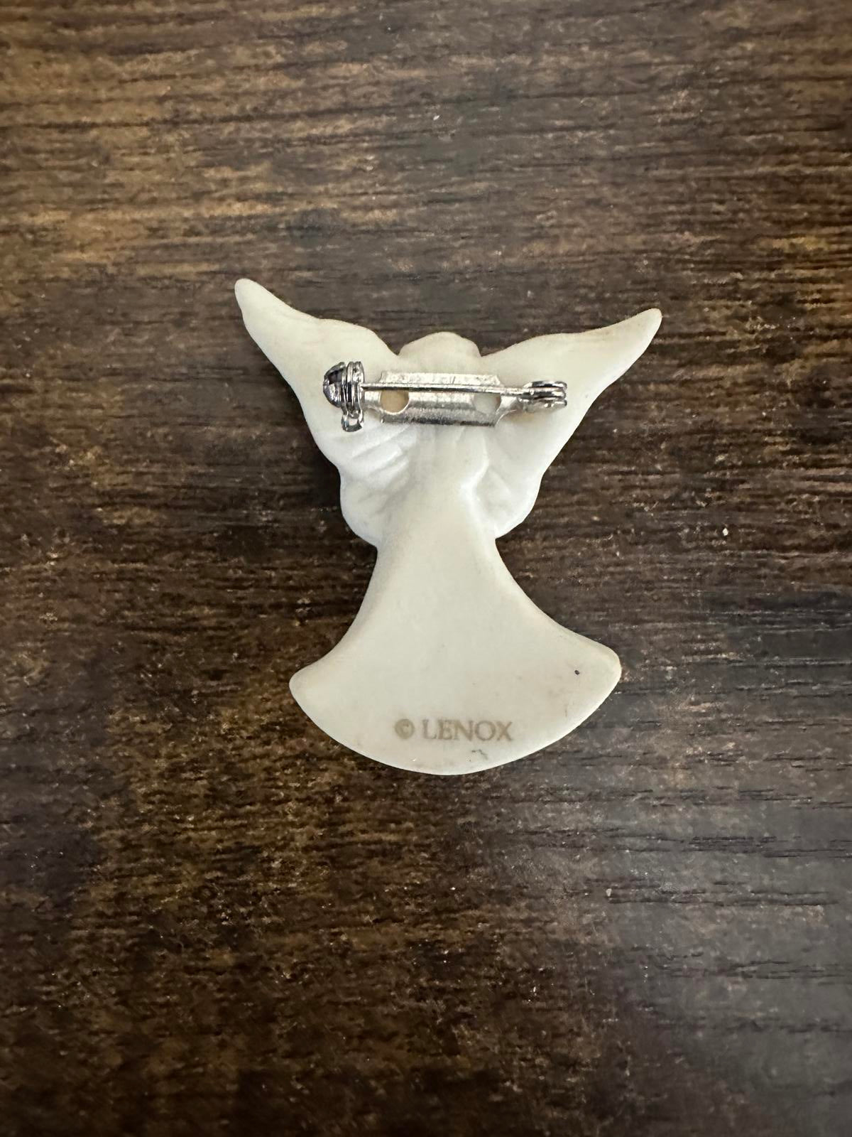 1980’s Porcelain Angel Brooch with Gold Star by Lenox