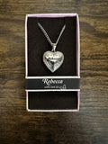 Love Lockets silver-tone heart locket necklace with Rebecca engraving and chain