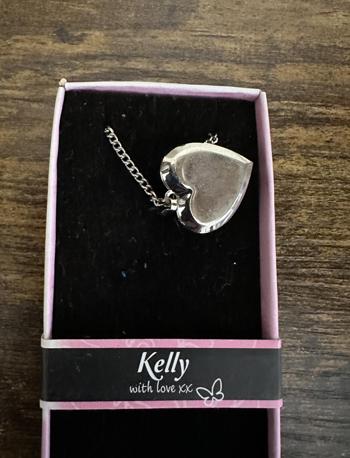Love Lockets Silver tone Engraved Kelly Necklace