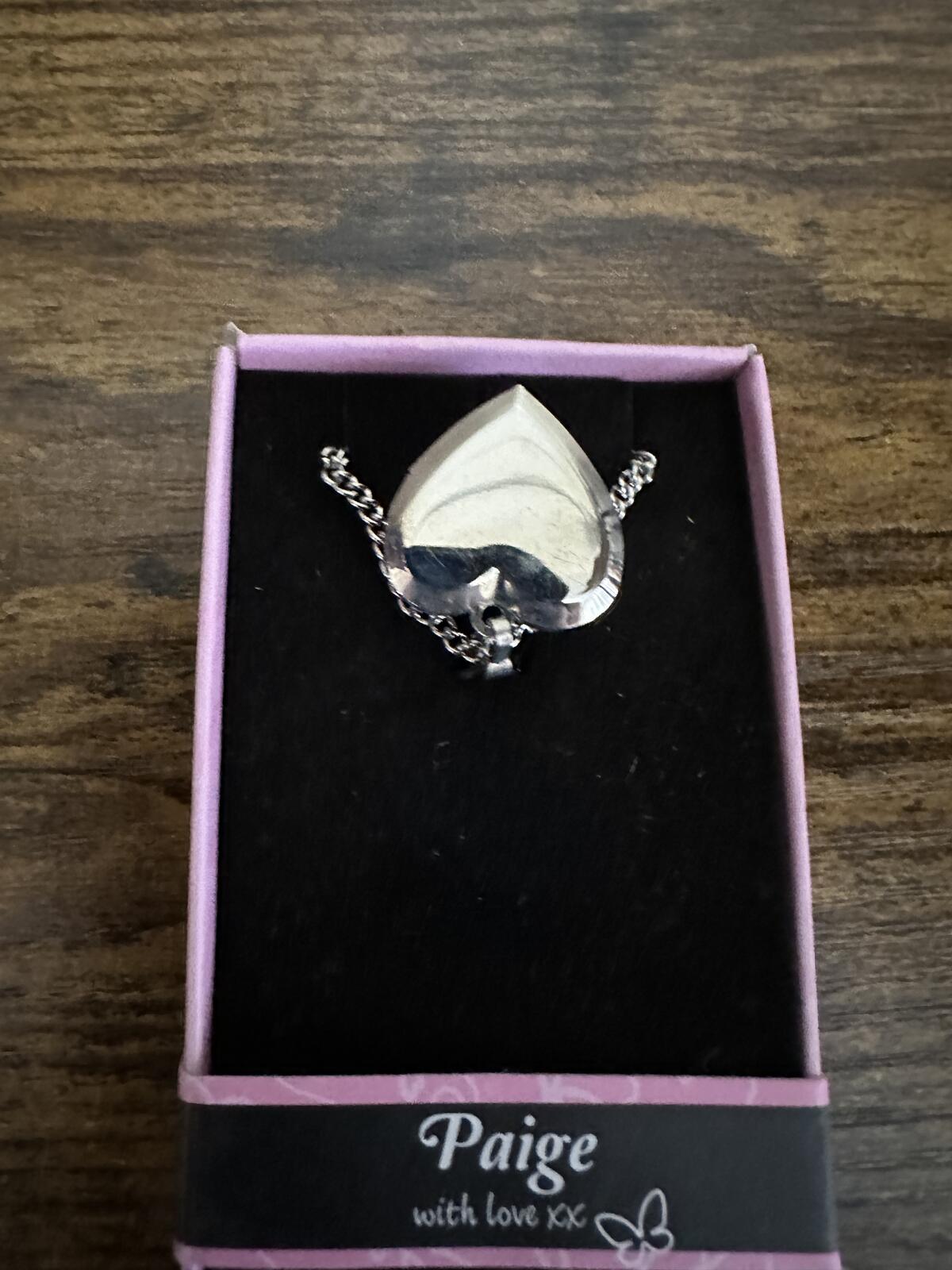 Love Lockets Silver tone Engraved Paige Necklace
