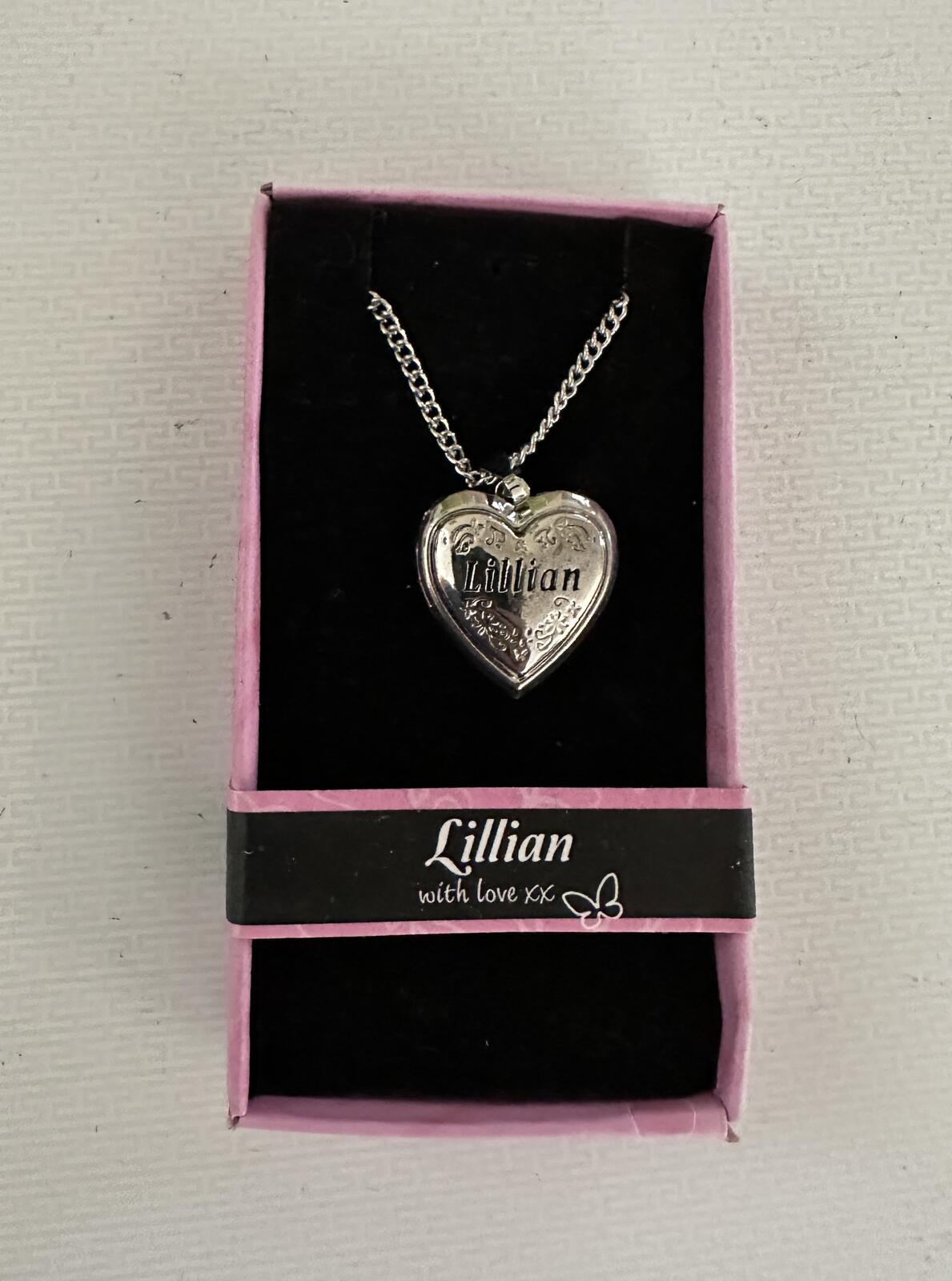 Love Lockets Silver tone Engraved Lillian Necklace
