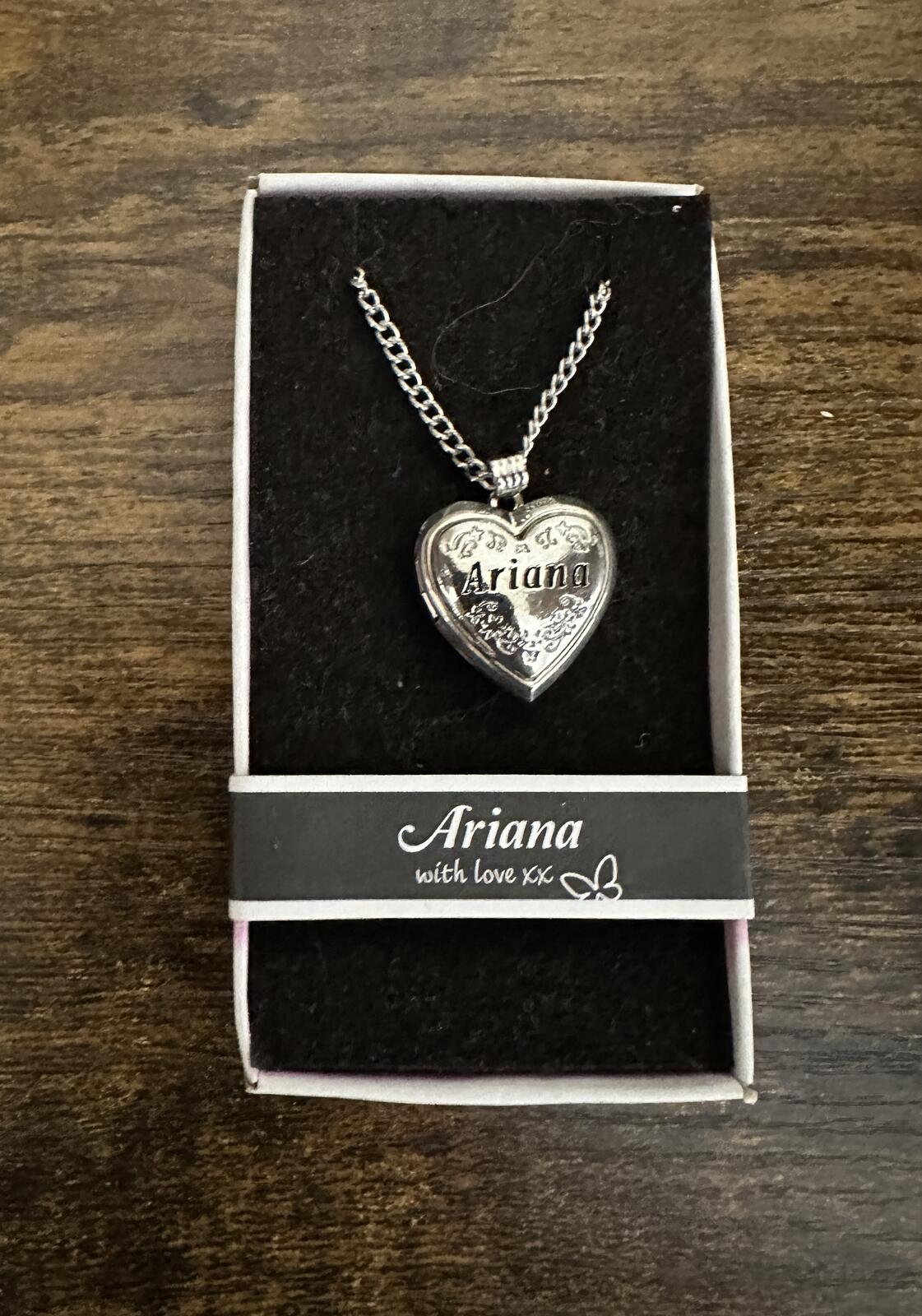 Love Lockets Silver tone Engraved Ariana Necklace