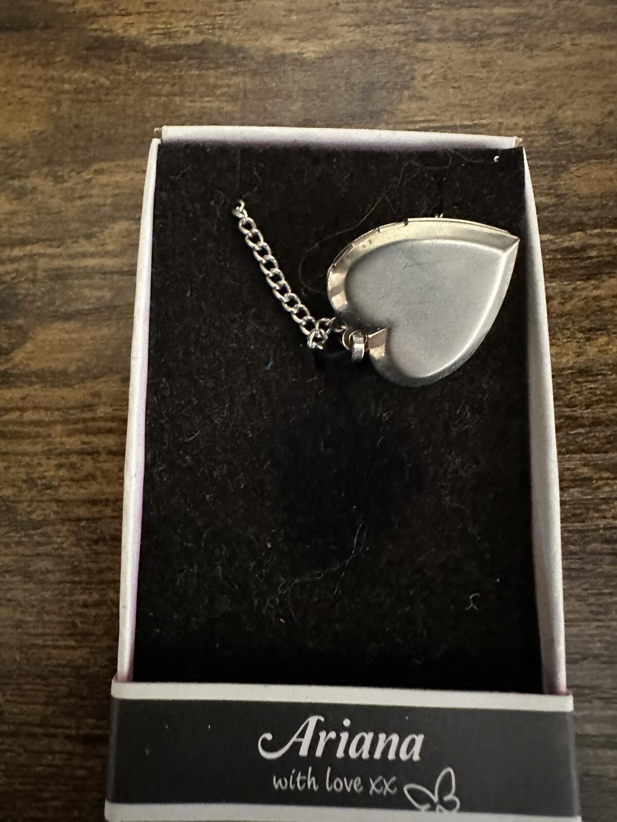 Love Lockets Silver tone Engraved Ariana Necklace