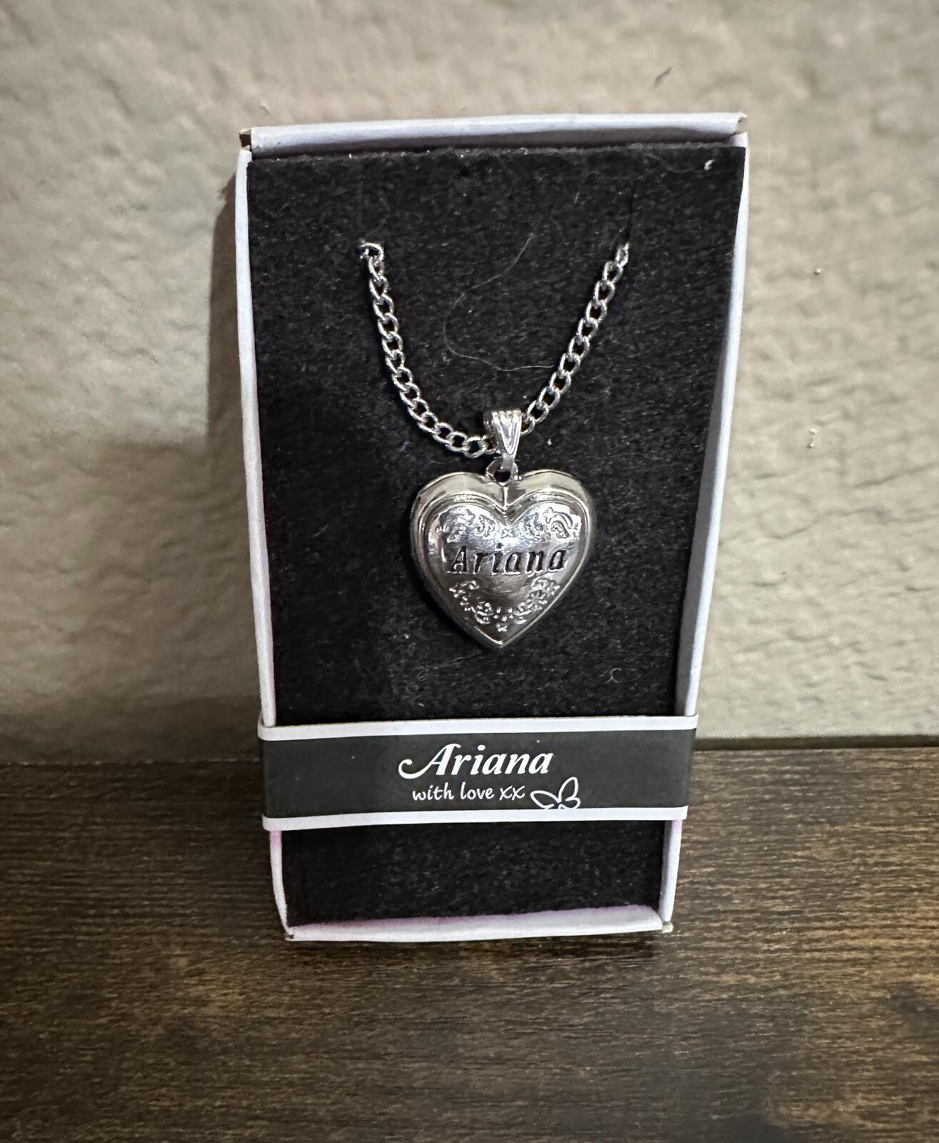 Love Lockets Silver tone Engraved Ariana Necklace