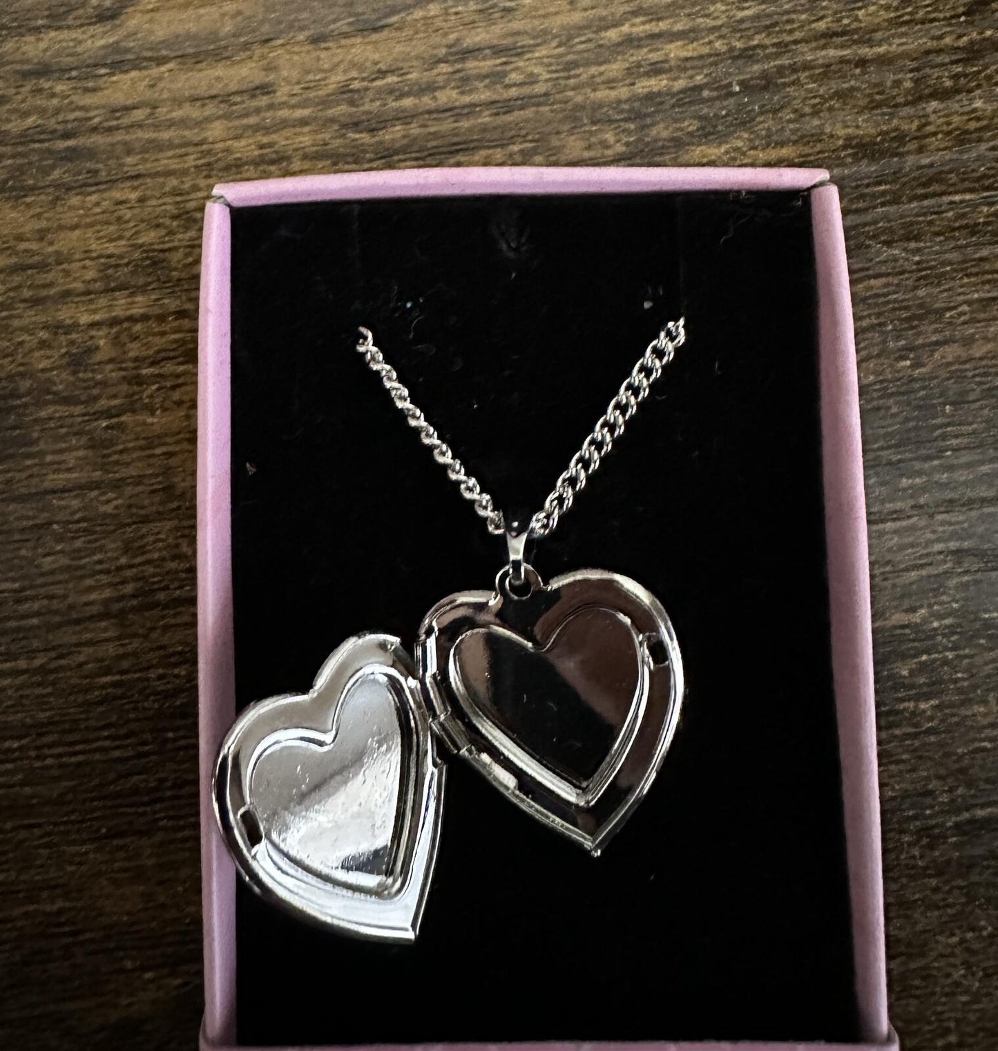 Love Lockets Silver tone Engraved Destiny Necklace