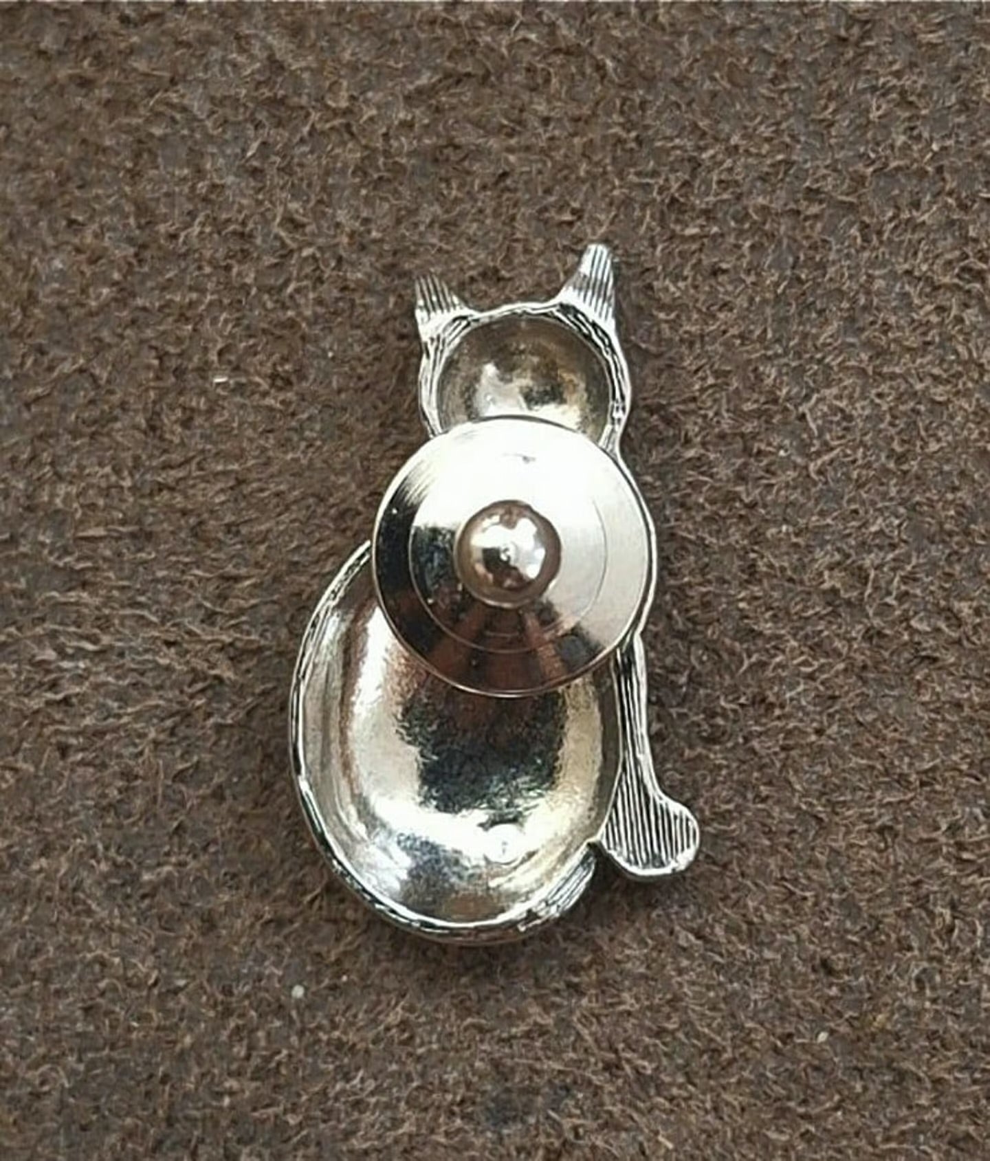 1980’s Avon Marcasite Cat Pin with Amber Colored Rhinestone