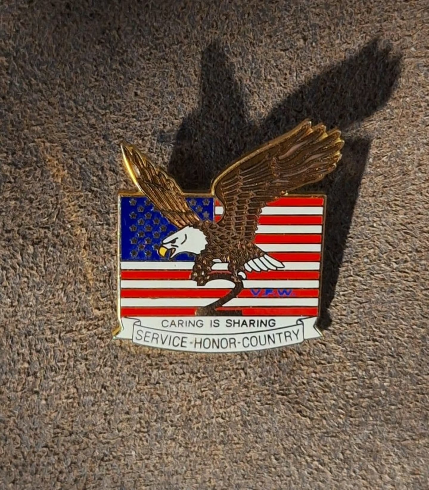 Military Caring Is Sharing Service Honor Country Flag Pin