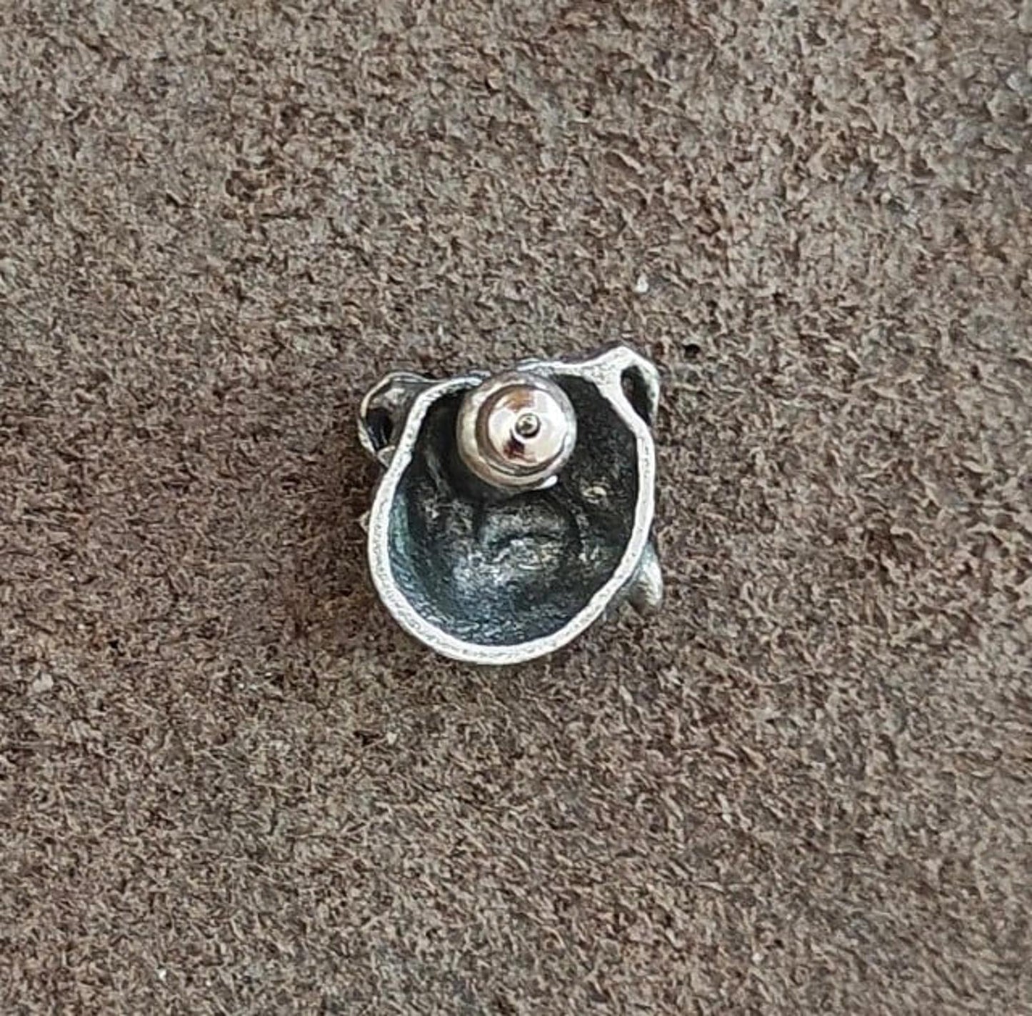 1980's Bulldog Dog Head Pewter Pin