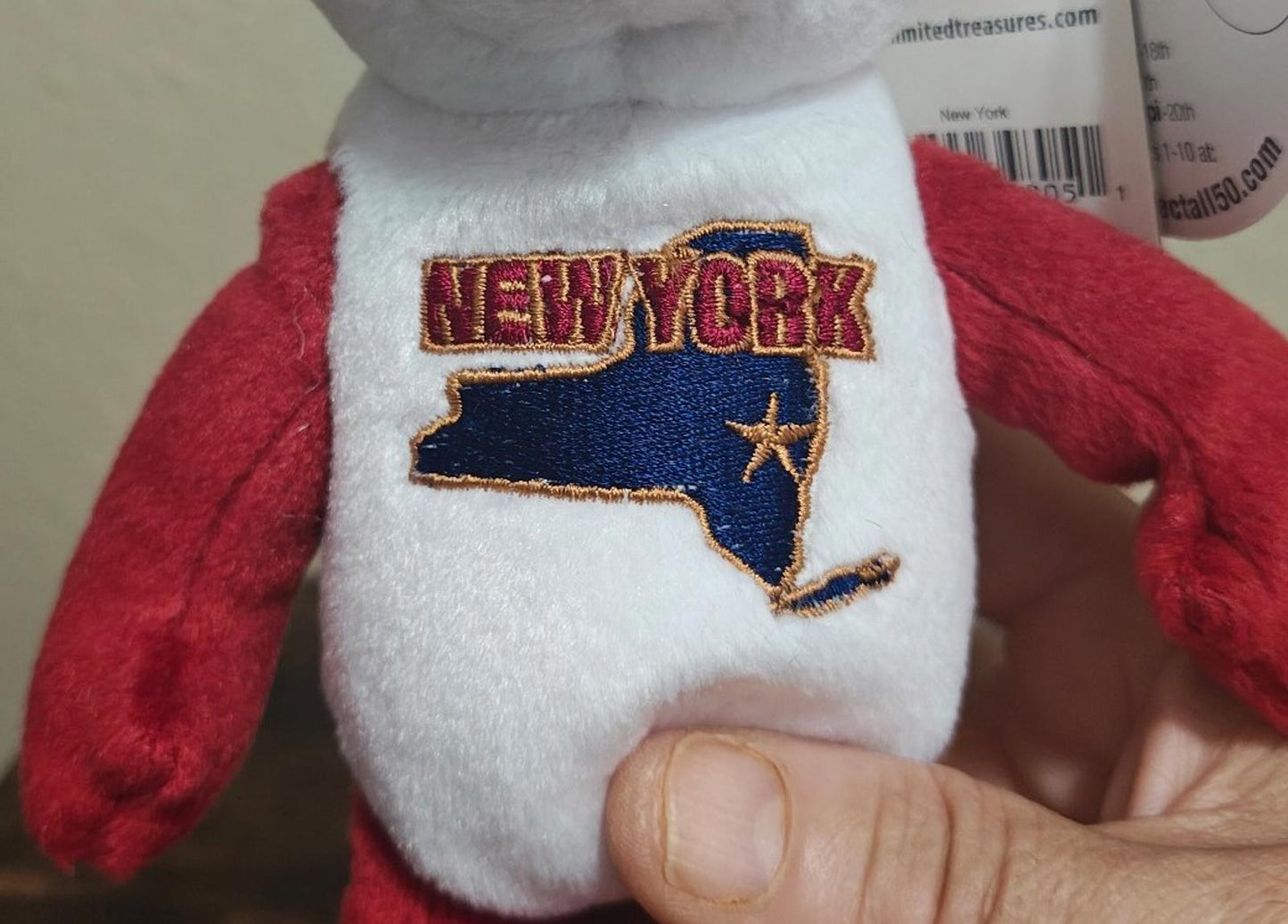 2001 Limited Treasures New York State Quarter Bear Collectible Plush